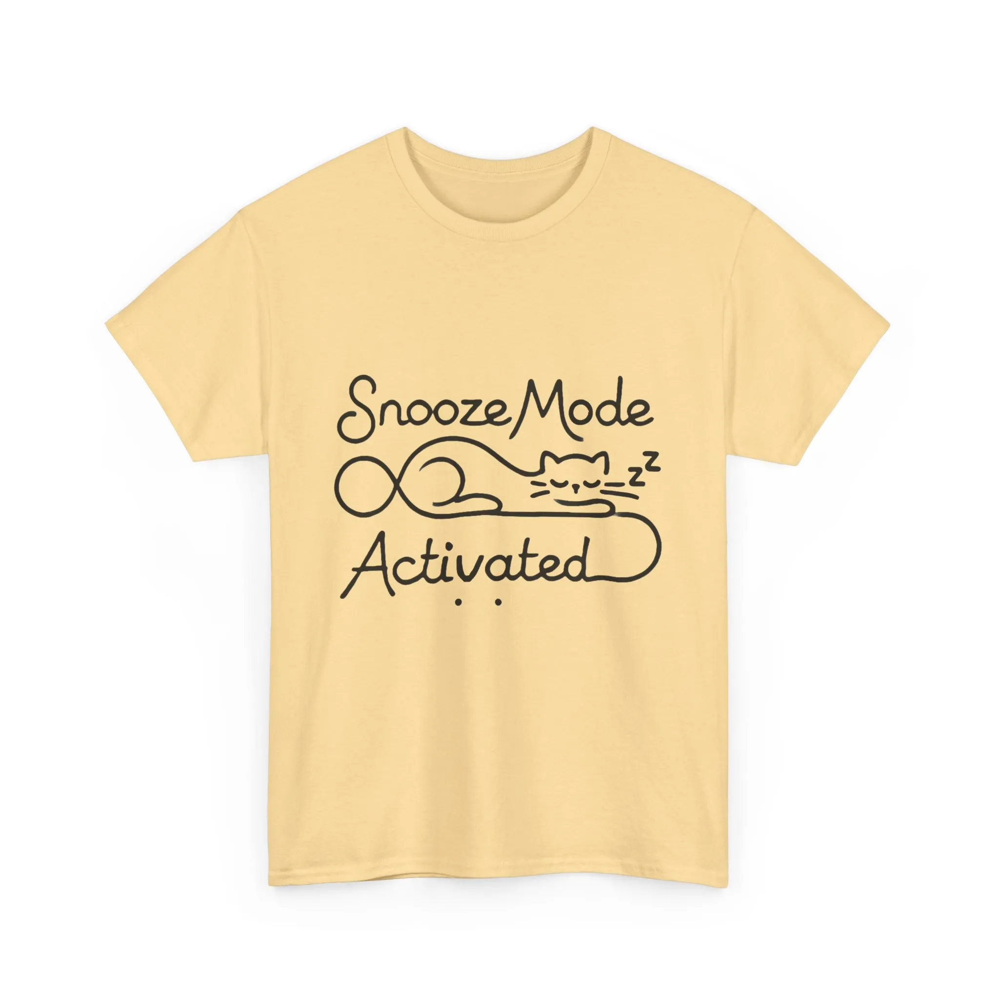 Cotton T-Shirt for Cat Lovers, Funny Sleeping Cat Tee, Lazy Mood Graphic, Women's Heavy Cotton T-Shirt Gift for Cat Lovers - Image 31