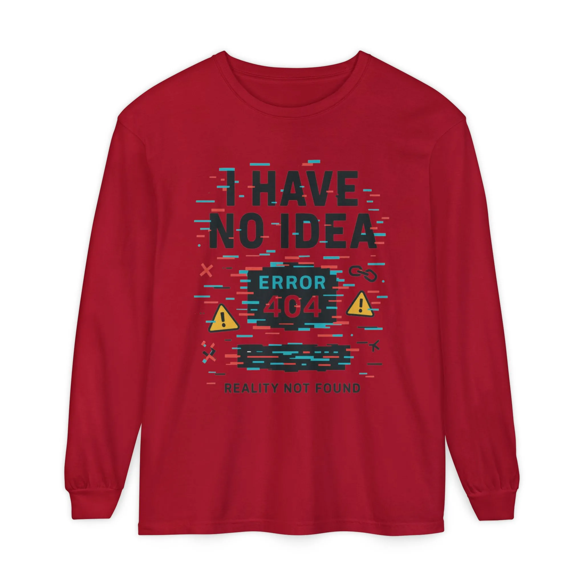 Unisex Long Sleeve T-Shirt, Funny Error 404 Graphic Tee, Internet Humor, Geeky Apparel, Quirky Humor Shirt, Gift for Tech Lovers - Image 23