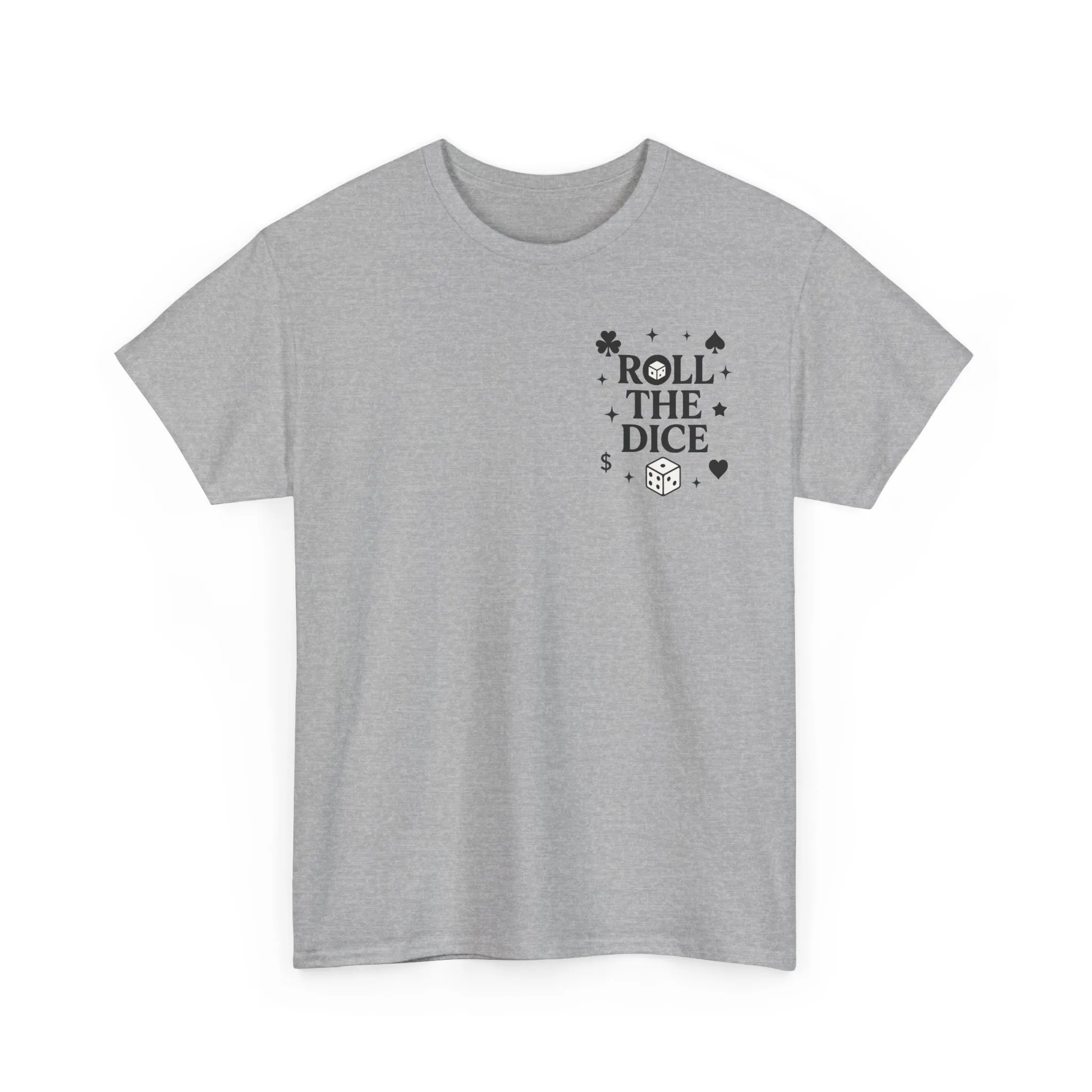 Front & Back Print unisex T-Shirt, Roll the Dice Tee for Men, Vintage Gambling Shirt, Casino Gift, Poker Gift, Card Games Gift, Queen of Luck - Image 8