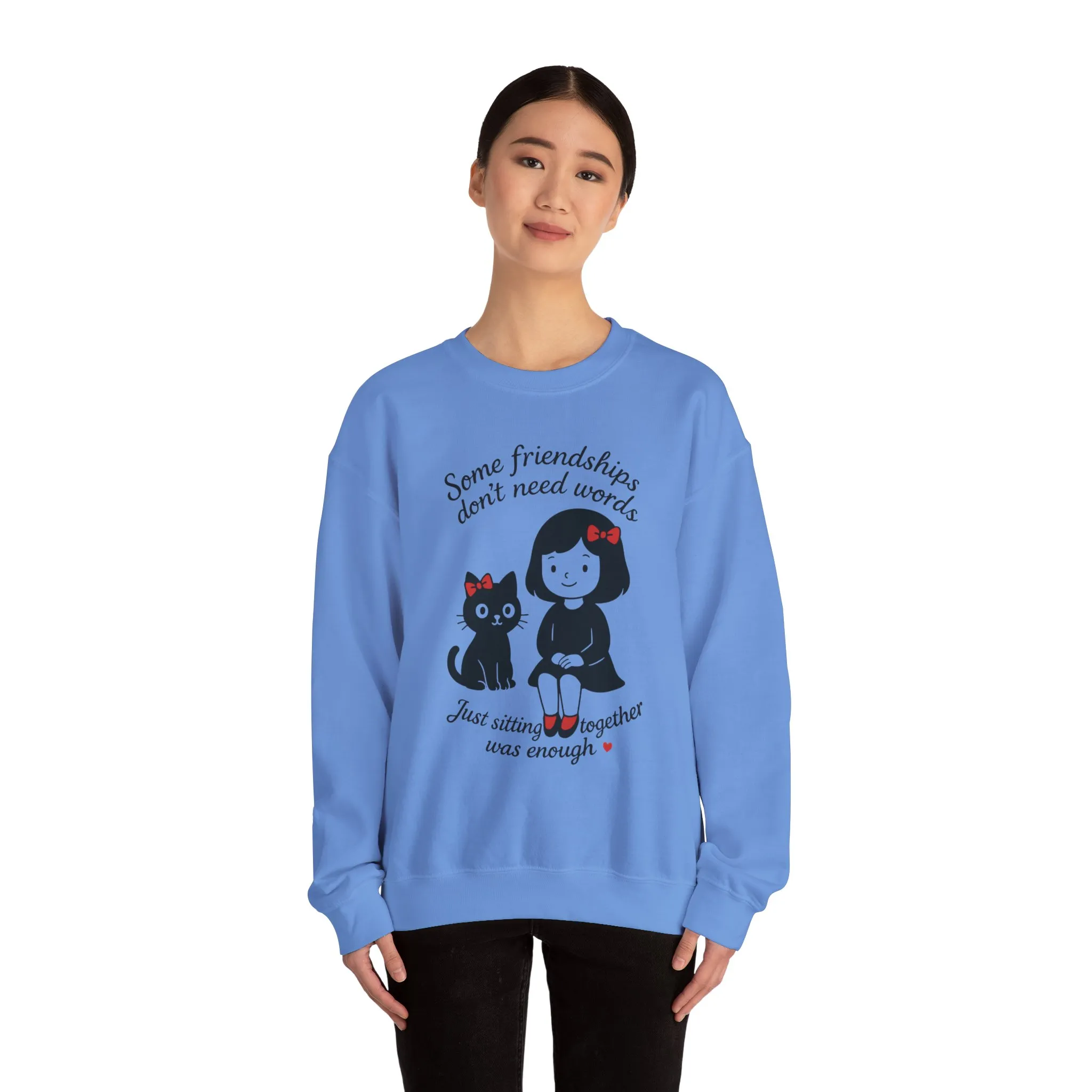 Friendship Womens Sweatshirt - Cozy Womens Crewneck with Cute Cat Design, Perfect Gift for Cat Lovers, Friendship Day, Casual Wear - Image 20