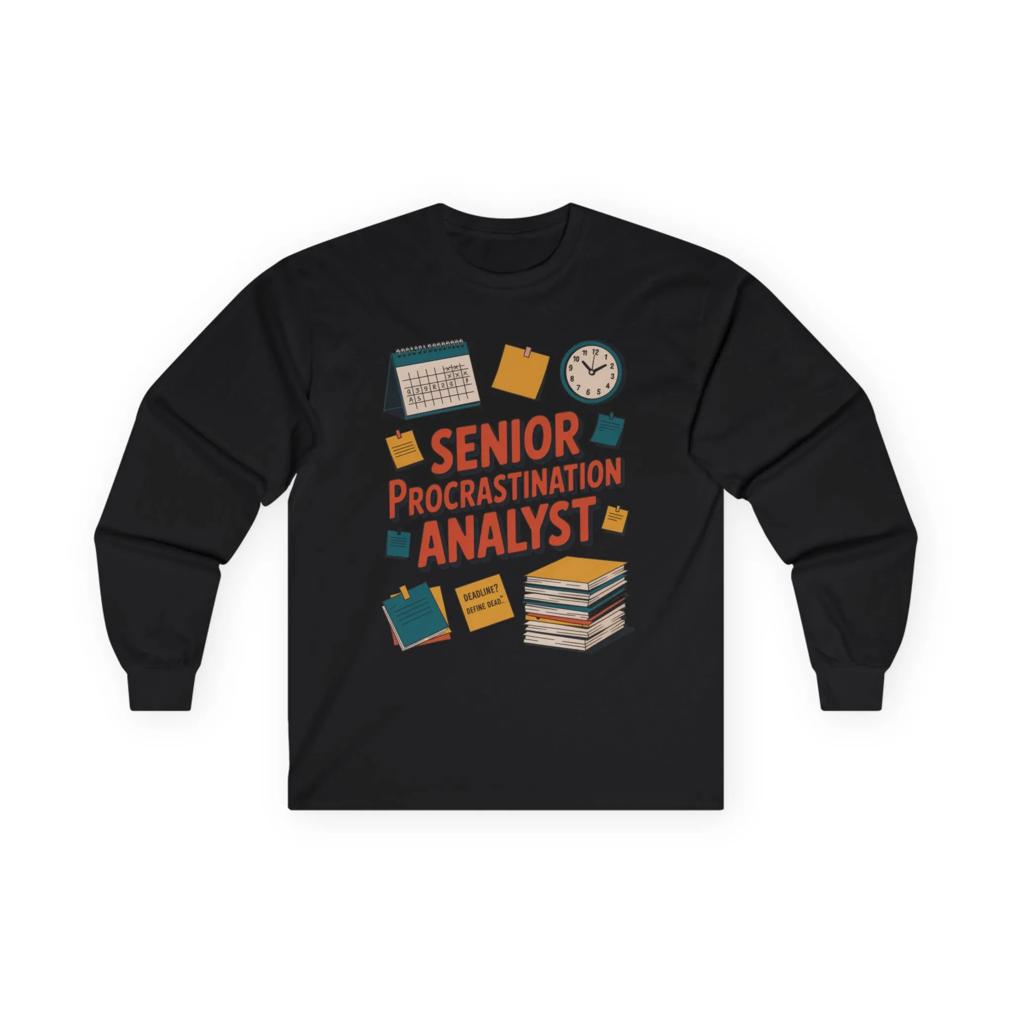 Senior Procrastination Analyst Long Sleeve Tee, Funny Work Shirt, Gift for Analysts, Office Humor Shirt, Meme Shirt, Motivation Apparel - Image 28