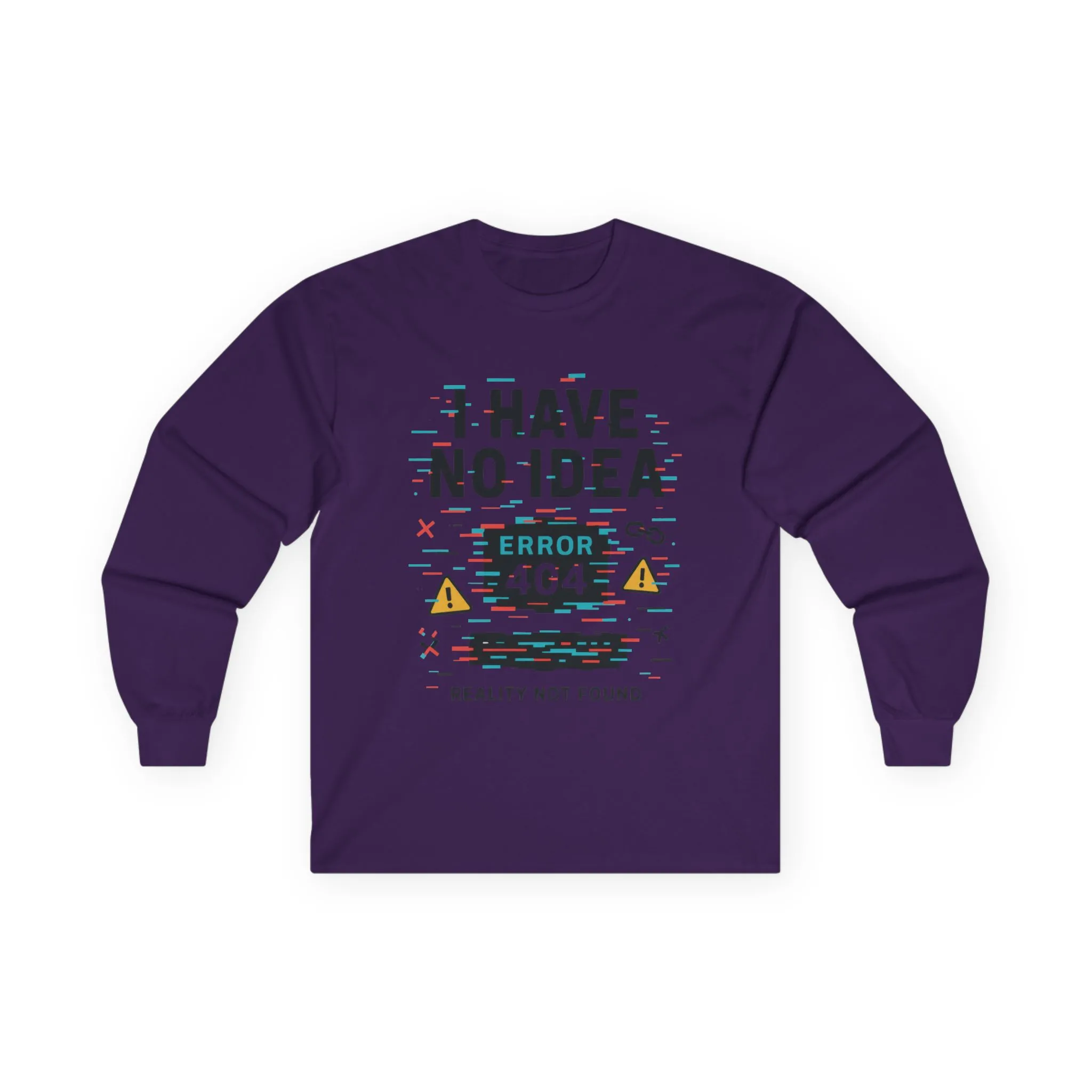 Funny Long Sleeve Tee with Error 404 Design, Gift for Tech Lovers, Casual Wear, Internet Humor, Geeky Apparel, Birthday Gift - Image 28