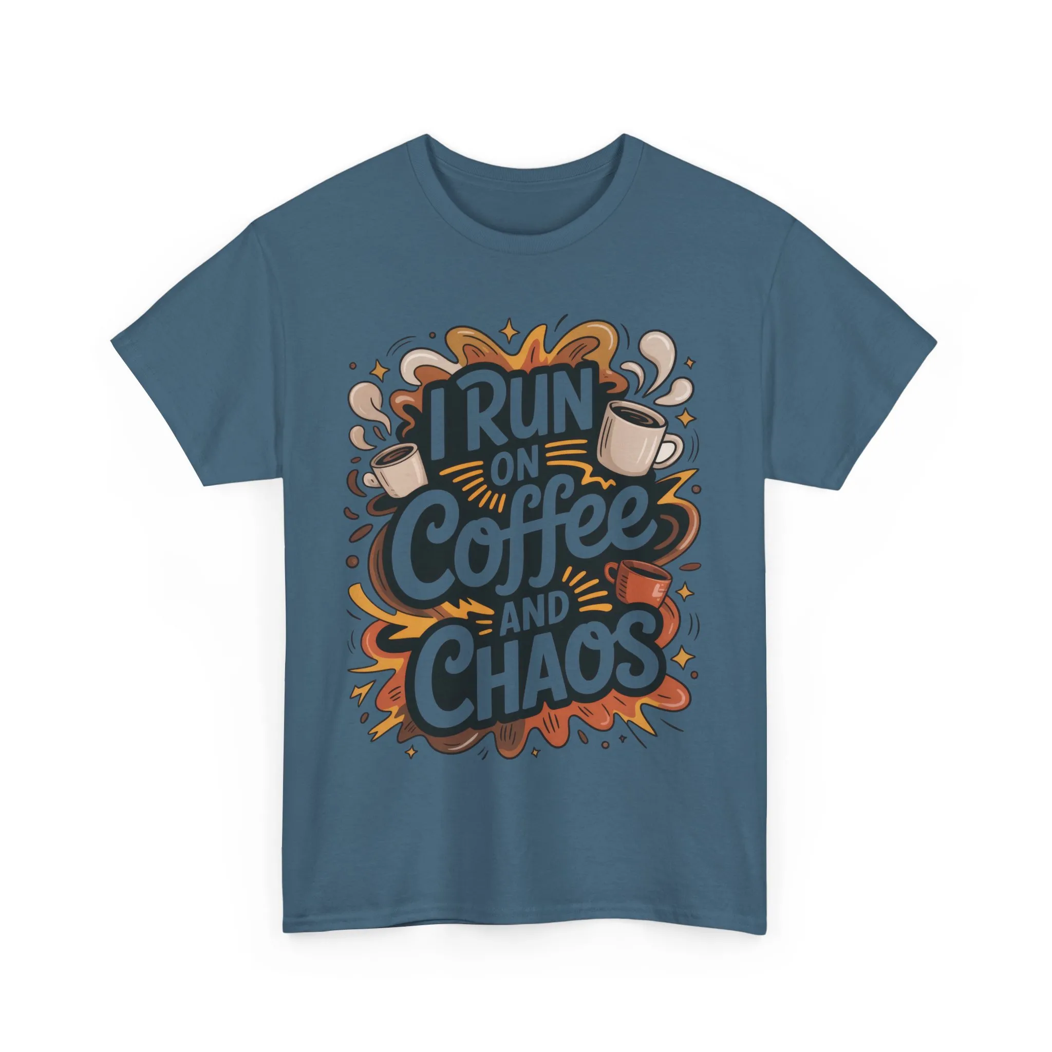 Funny Mens Coffee T-Shirt, I Run on Coffee and Chaos, Caffeinated Chaos Tee for Him, Perfect for Coffee Lovers, , Humor Tee - Image 22