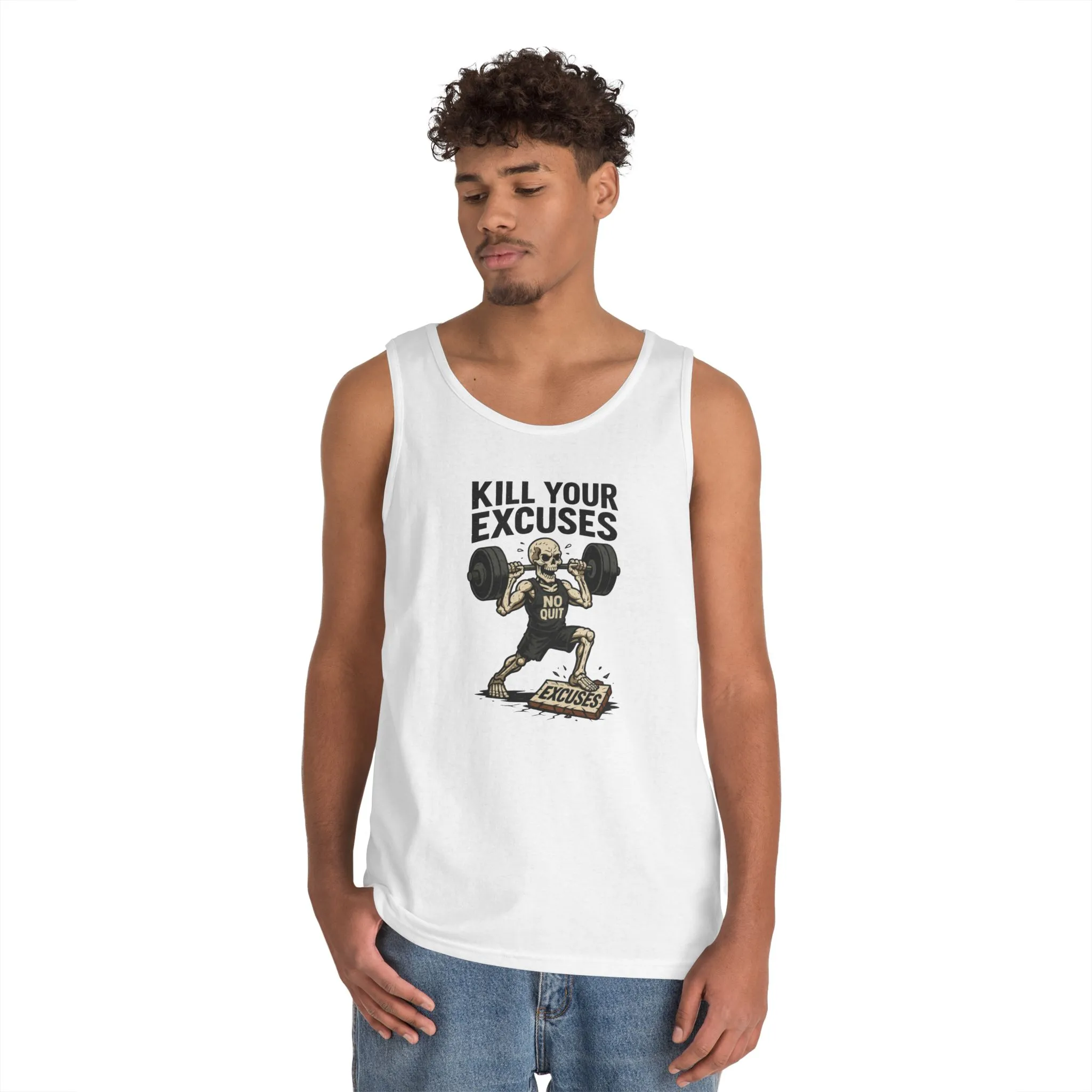 Mens Gym Tank Top, Funny Skeleton Workout Tank, No Quit Fitness Shirt, Motivational Exercise Tee for Gym Lovers, Fitness Gifts - Image 6