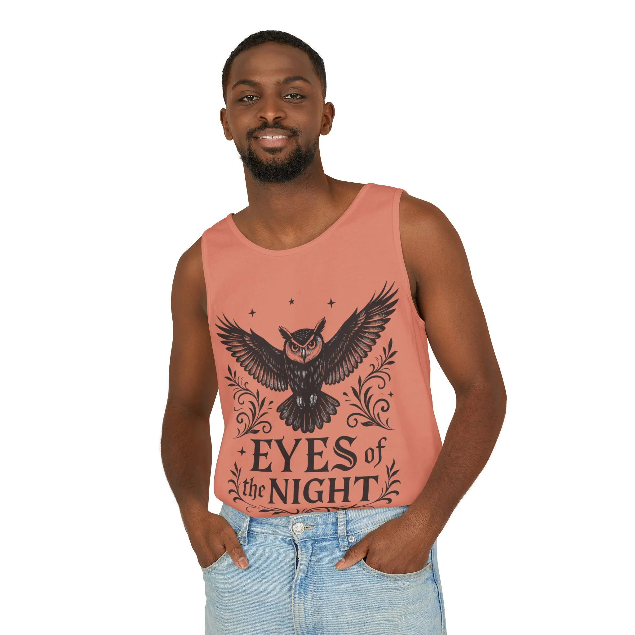 Eyes of the Night Owl Tank Top, Mens Summer Wear, Boho Aesthetic, Festival Outfit, Nature Lover Gift, Halloween Apparel - Image 44