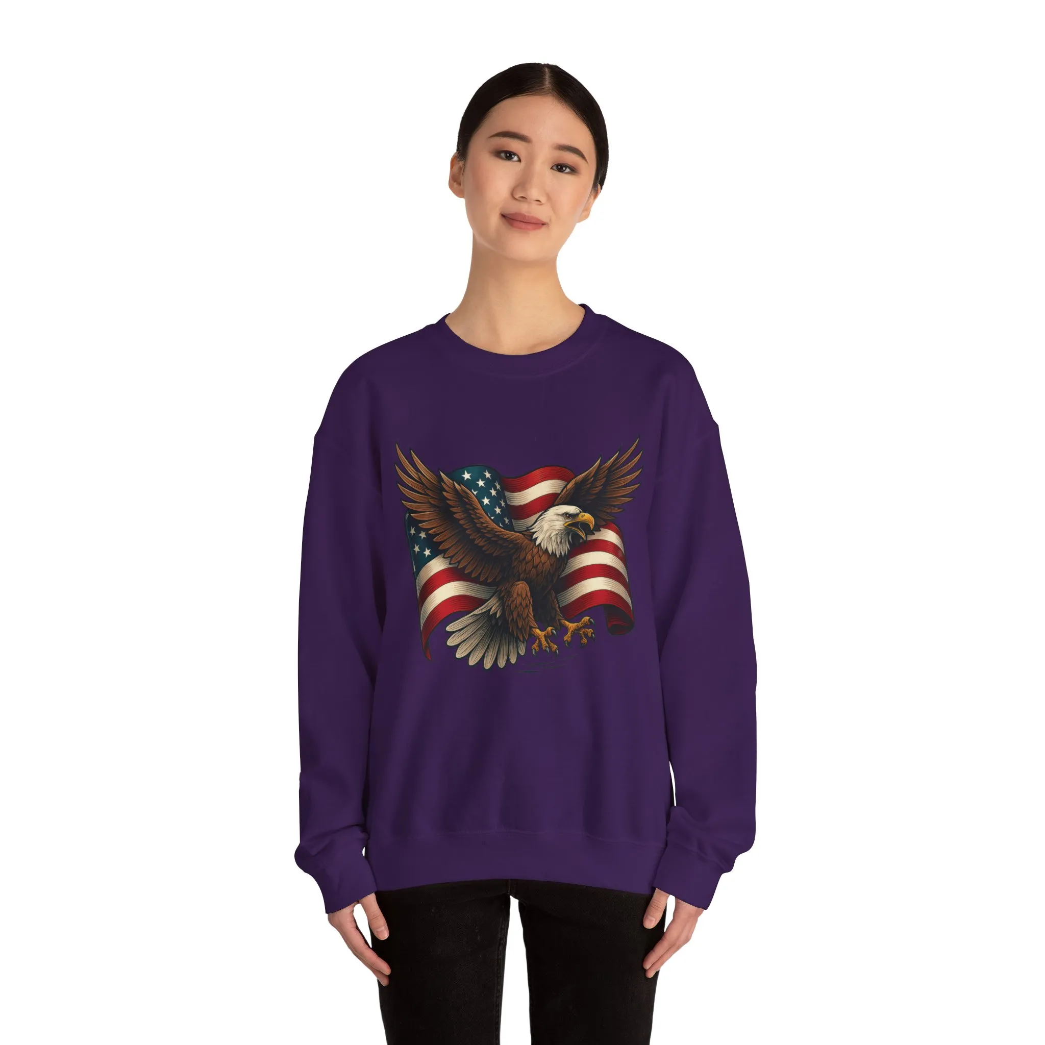 Patriotic Eagle Sweatshirt - Unisex Crewneck, USA Flag Apparel, Memorial Day, Veteran's Day, Independence Day, Gift for Patriots - Image 45