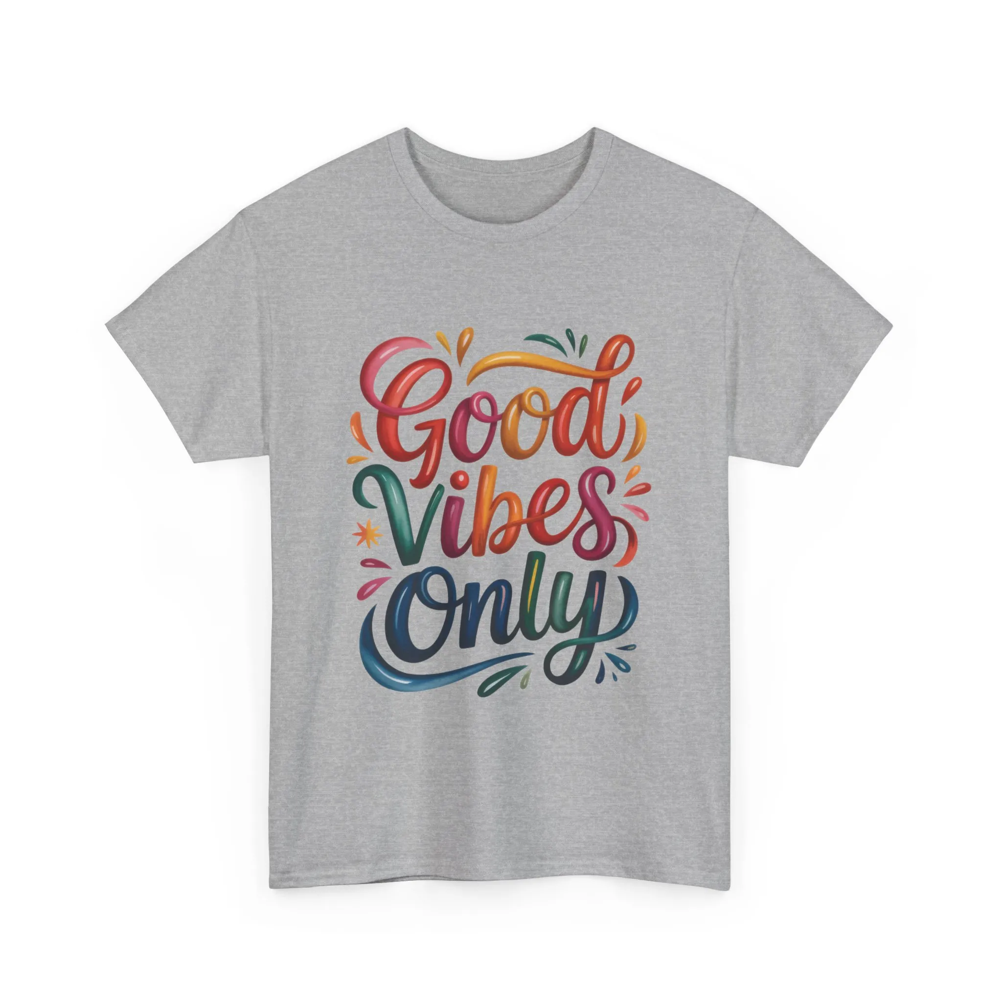 Good Vibes Only Womens Heavy Cotton Tee, Casual Wear, Gift for Friends, Relaxed Fit, Summer Style, Positive Affirmation Shirt - Image 7