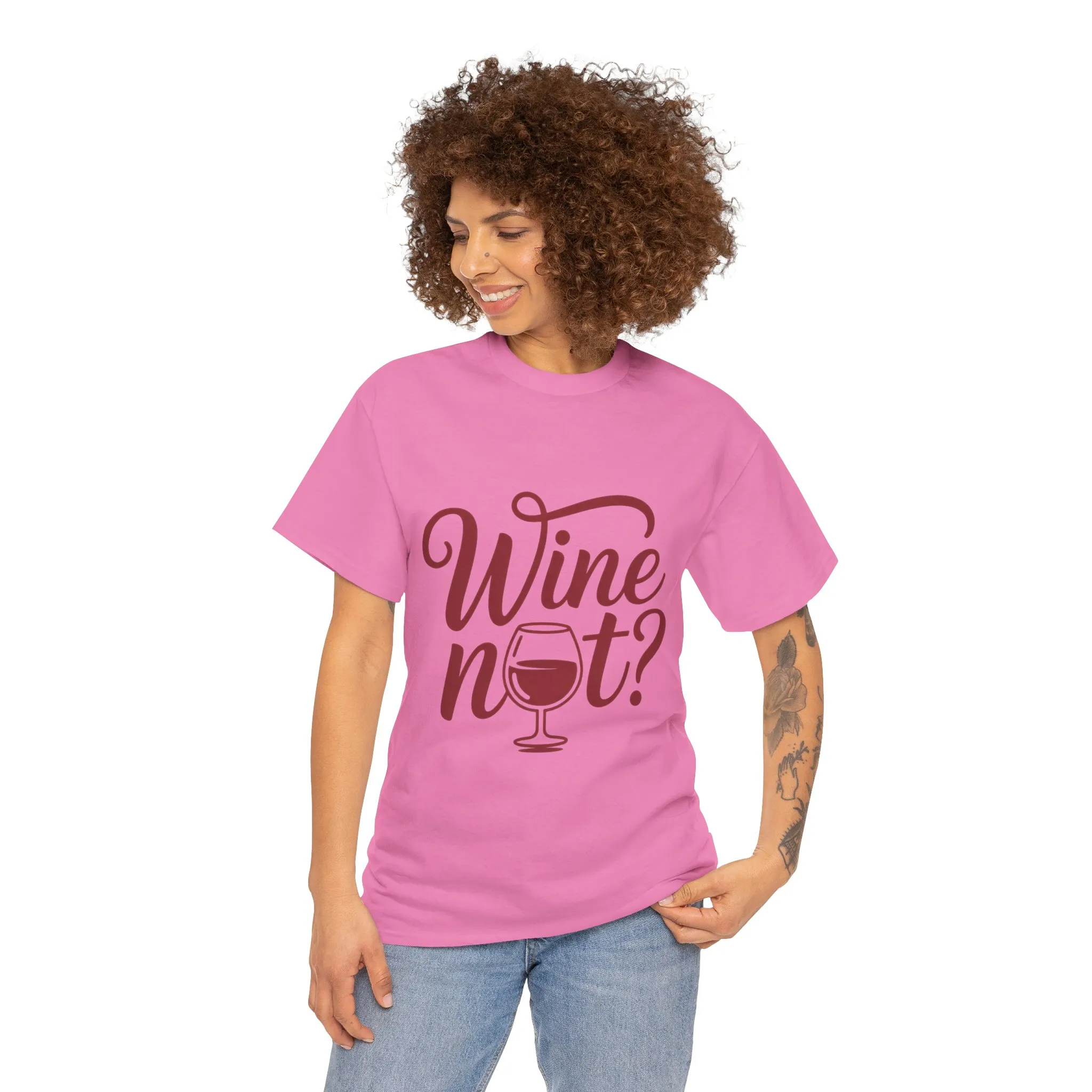 Funny Wine Lover Shirt, Wine Not Graphic Tee, Unisex Heavy Cotton T-Shirt, Pun Shirt for Wine Drinkers & Party Vibes, Gift for Wine-tasting - Image 36
