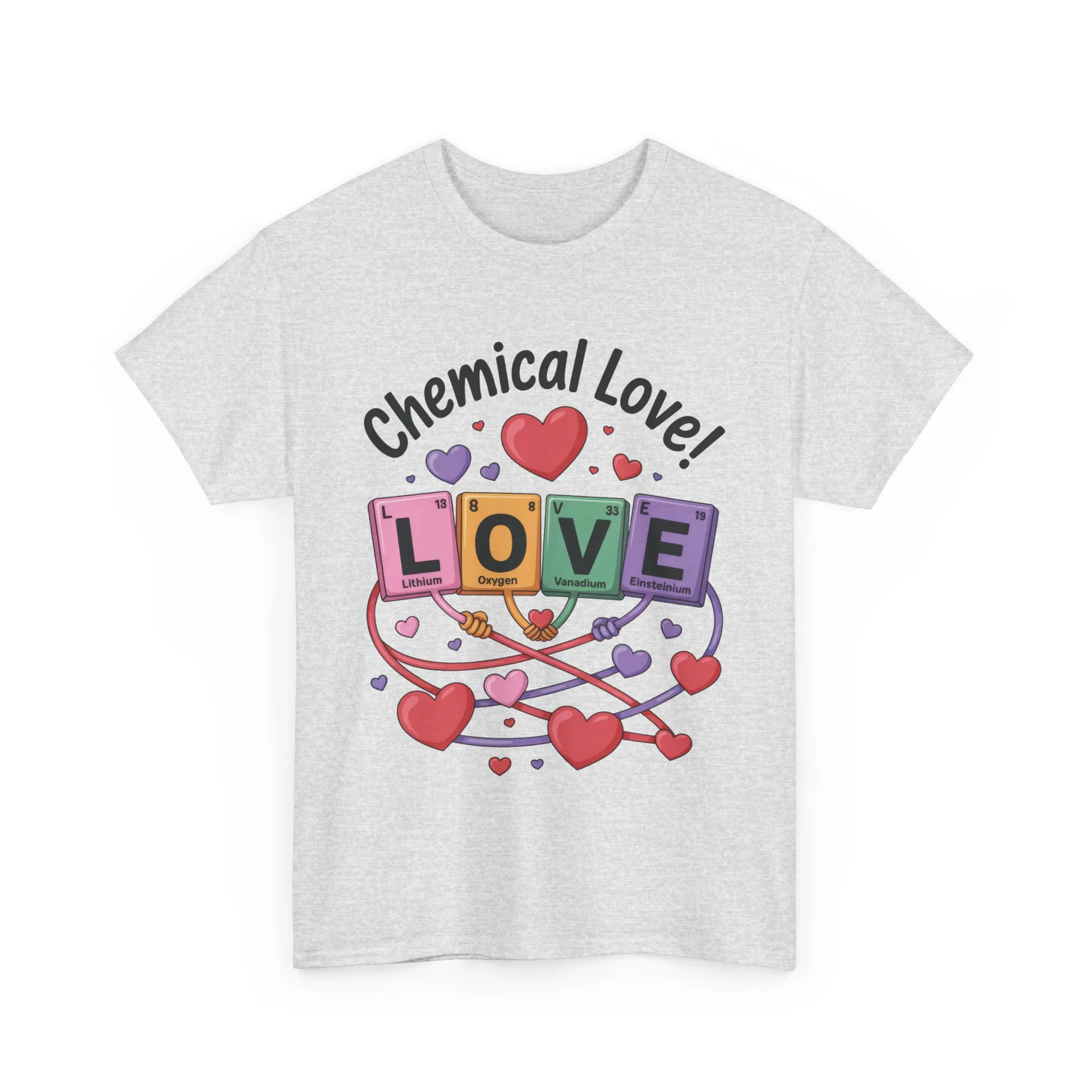 Chemical Love Unisex Heavy Cotton Tee, Cute Couple Shirt, Science Lovers Apparel, Valentines Day Top, Chemistry Lover Gift, Element Table - Image 28