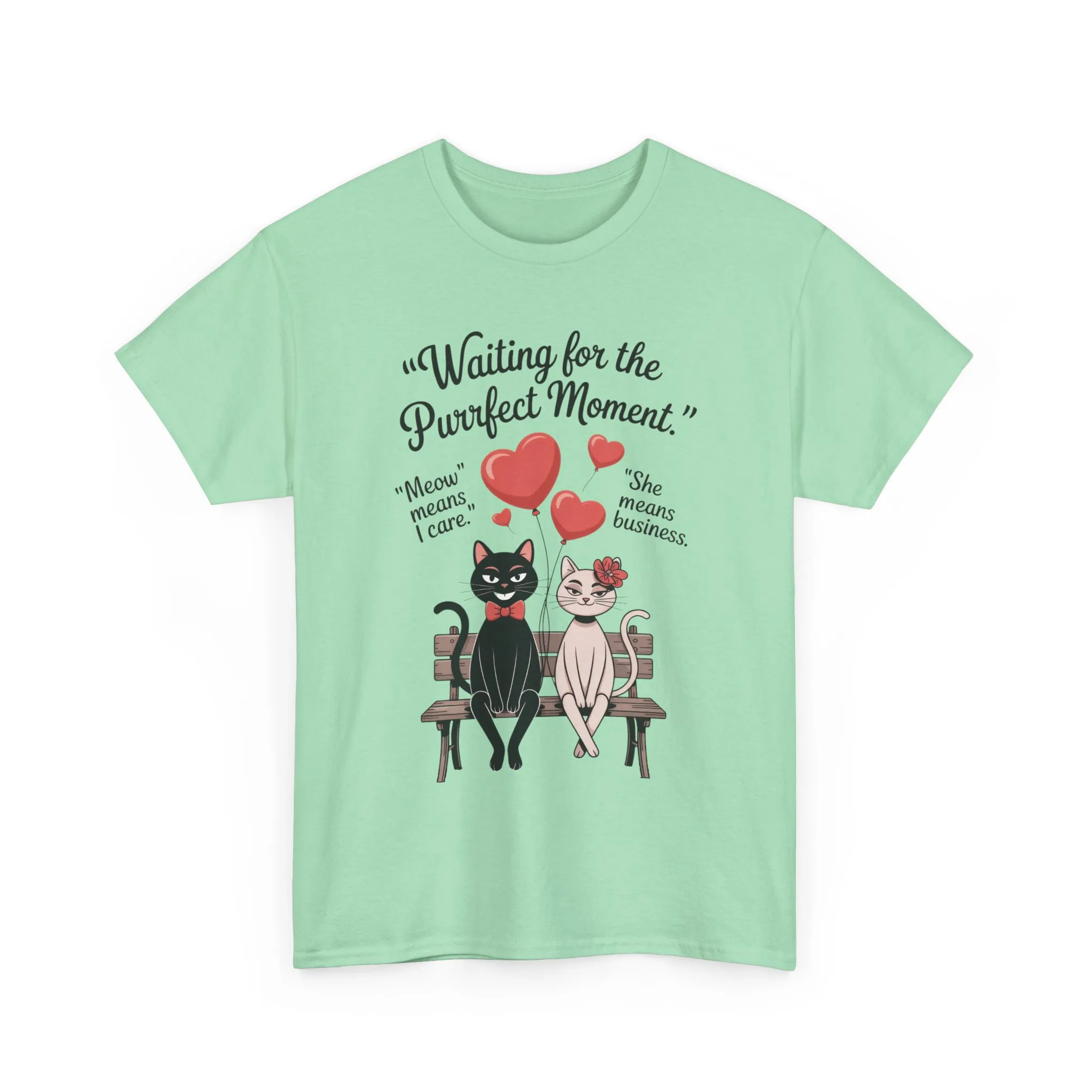 Cute Cat Lovers Tee, Unisex Heavy Cotton Tee for Pet Owners, Funny Cat Shirt, Gift for Cat Lovers, Casual T-Shirt, Animal Art Tee - Image 34
