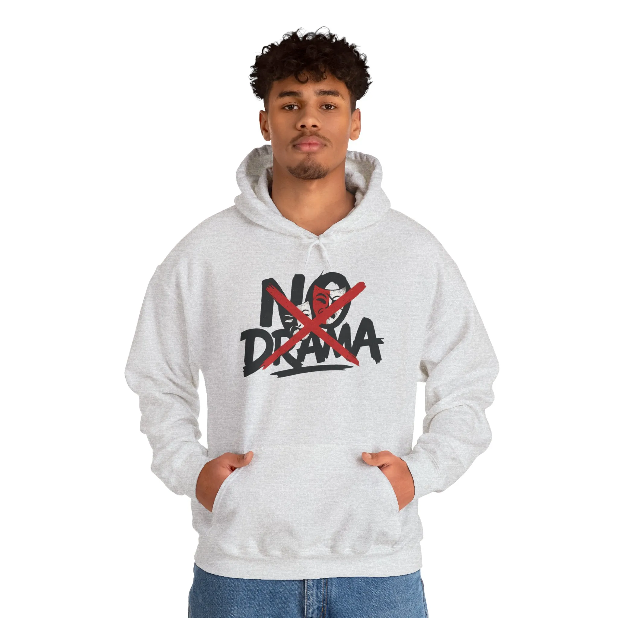No Drama Mens Hoodie, Cozy Hoodie, Everyday Wear, Gift for Friend, Casual Fashion, Relaxed Vibes - Image 7