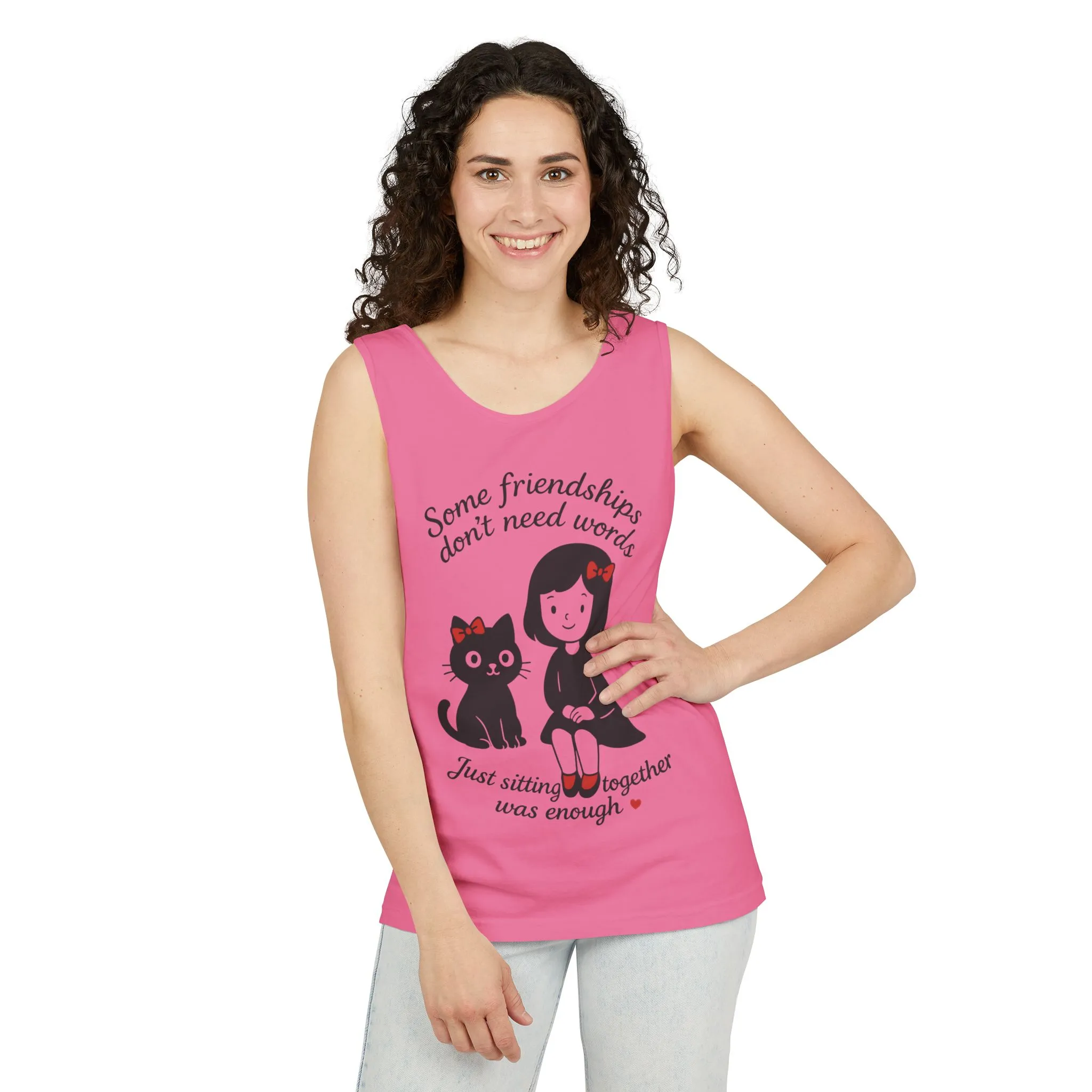 Friendship Tank Top, Cute Cat Lovers Gift, Womens Summer Apparel, Perfect for Casual Outings, Friendship Day, Cat Mom Tees - Image 30