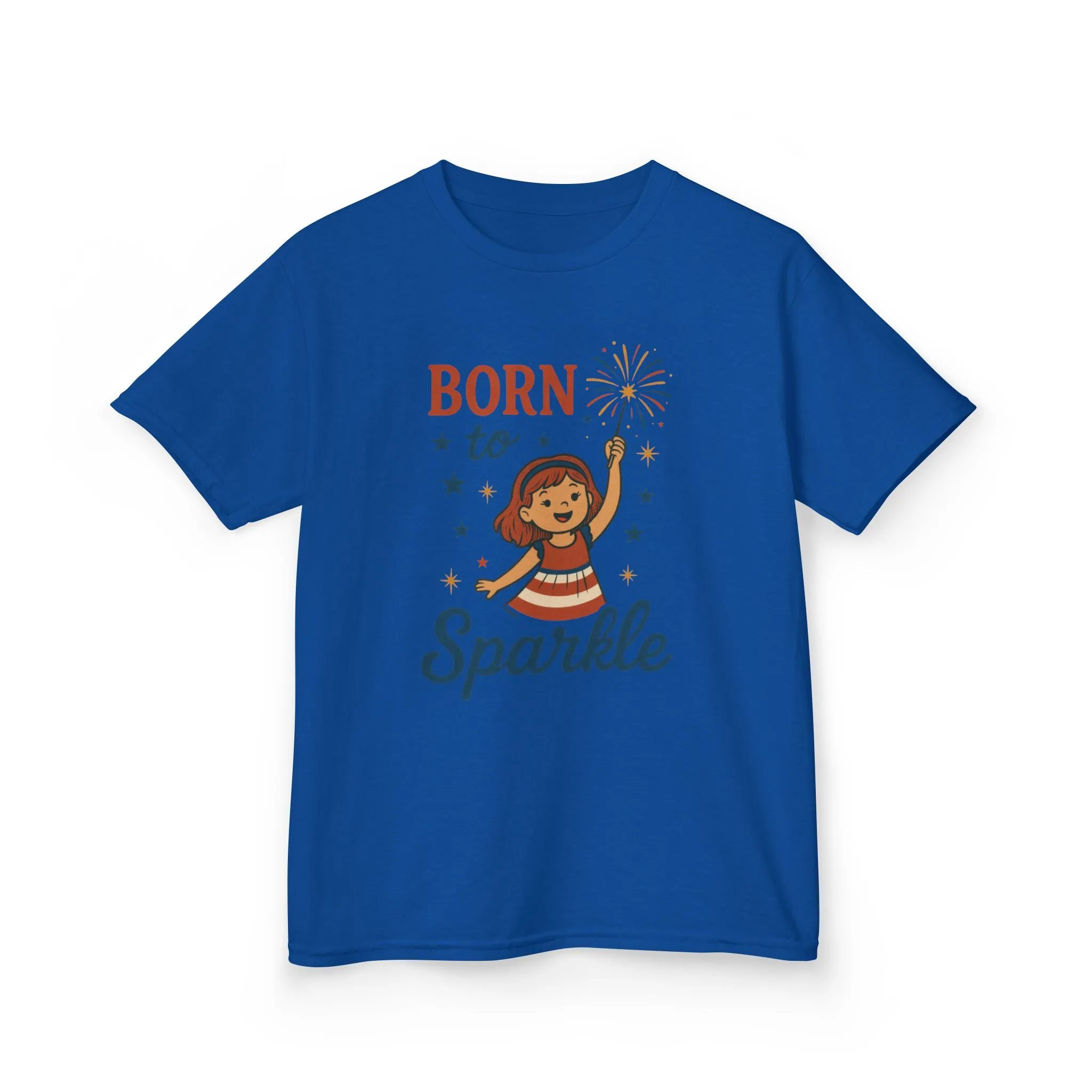 4th of July Shirt for Girls, Born to Sparkle Tee For Kids, Patriotic Fireworks Youth T-Shirt, Independence Day Outfit for Tween Girls - Image 15