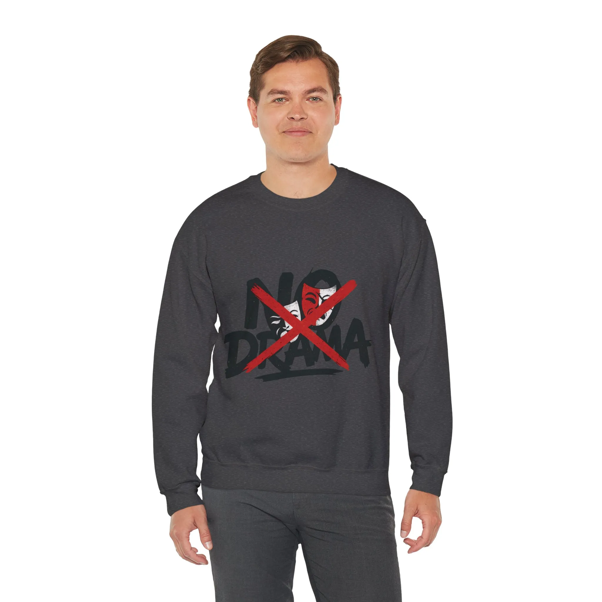 No Drama Mens Crewneck Sweatshirt, Casual Everyday Wear, Gift for Friends, Relaxed Vibes, Comfortable Fashion - Image 33