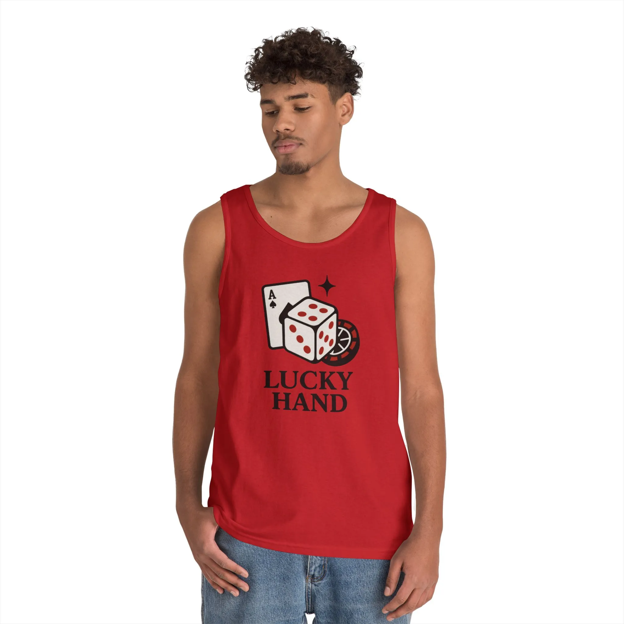 Lucky Hand Unisex Tnak Top, Gambling Tee, Casino Wear, Good Luck Gift, Poker T-Shirt, Casual Vintage Style, Gym Clothing - Image 3