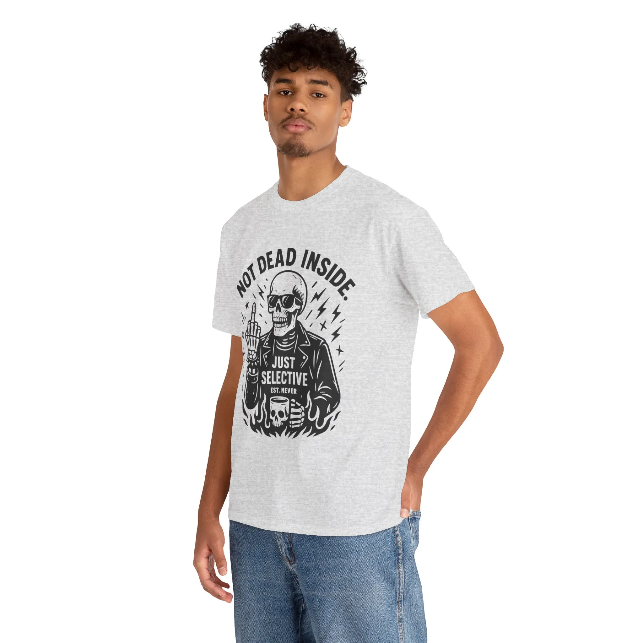 Mens Dark Humor Graphic Shirt, Not Dead Inside, Funny Graphic Shirt for Casual Wear, Gifts for Him, Halloween, Occasions, Funny Skeleton Tee - Image 33