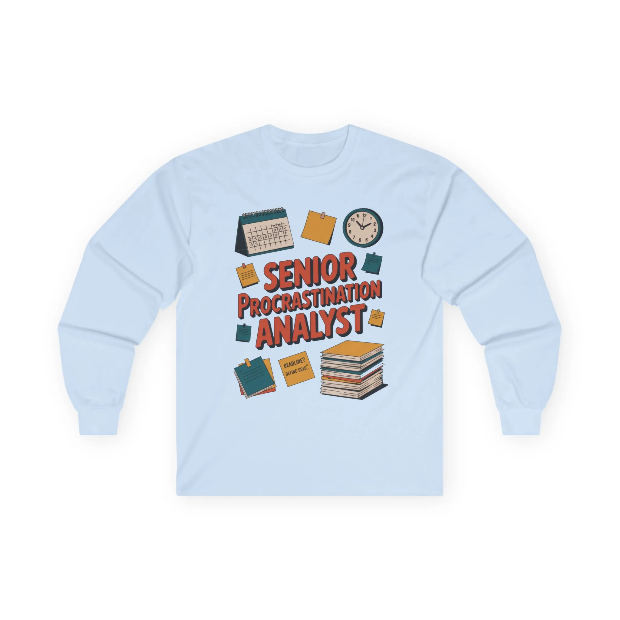 Senior Procrastination Analyst Long Sleeve Tee, Funny Work Shirt, Gift for Analysts, Office Humor Shirt, Meme Shirt, Motivation Apparel - Image 16