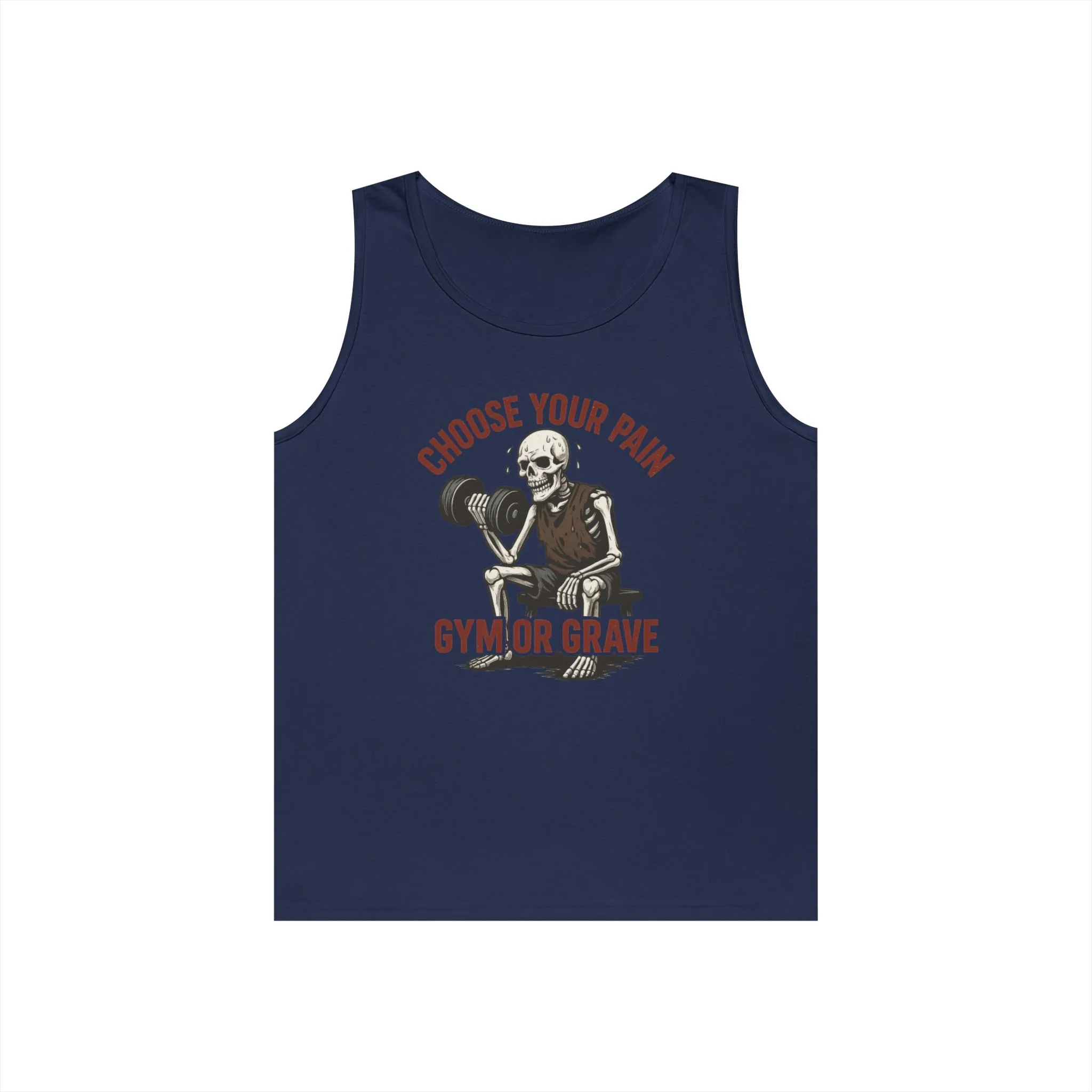 Choose Your Pain Gym Tank Top, Funny Skeleton Workout Tee, Dark Gym Humor Gift, Halloween Gym Shirt, Motivational Tees, Dark Fitness Humor - Image 16