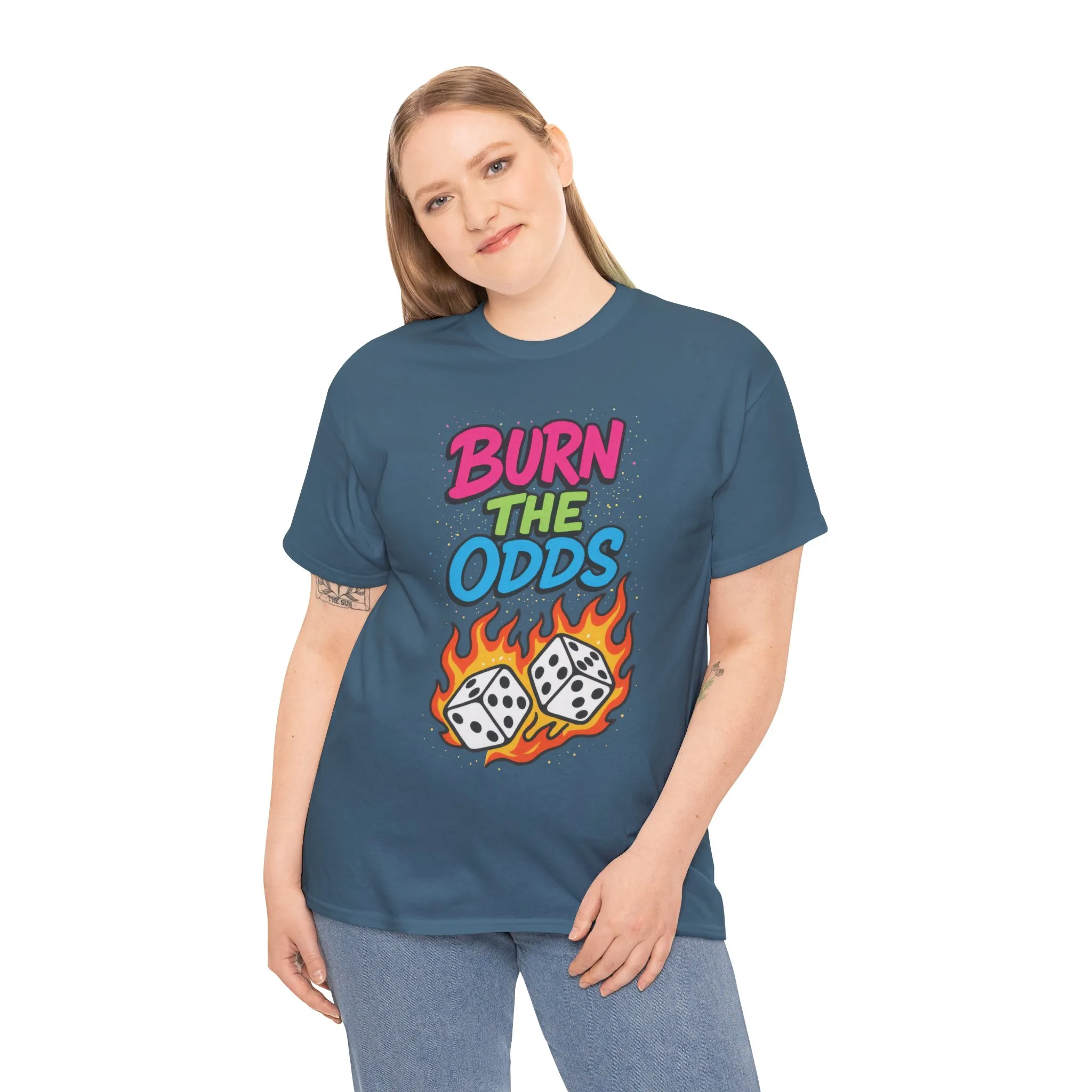 Burn the Odds Graphic Tee | Cool Casual Wear, Gaming Shirt, Unisex Cotton Tee, Dice Design T-Shirt, Gift for Gamers - Image 12