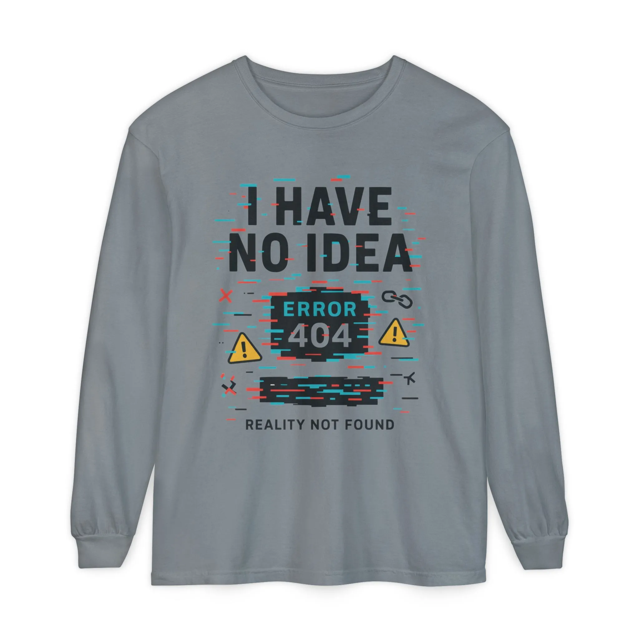 Unisex Long Sleeve T-Shirt, Funny Error 404 Graphic Tee, Internet Humor, Geeky Apparel, Quirky Humor Shirt, Gift for Tech Lovers - Image 41