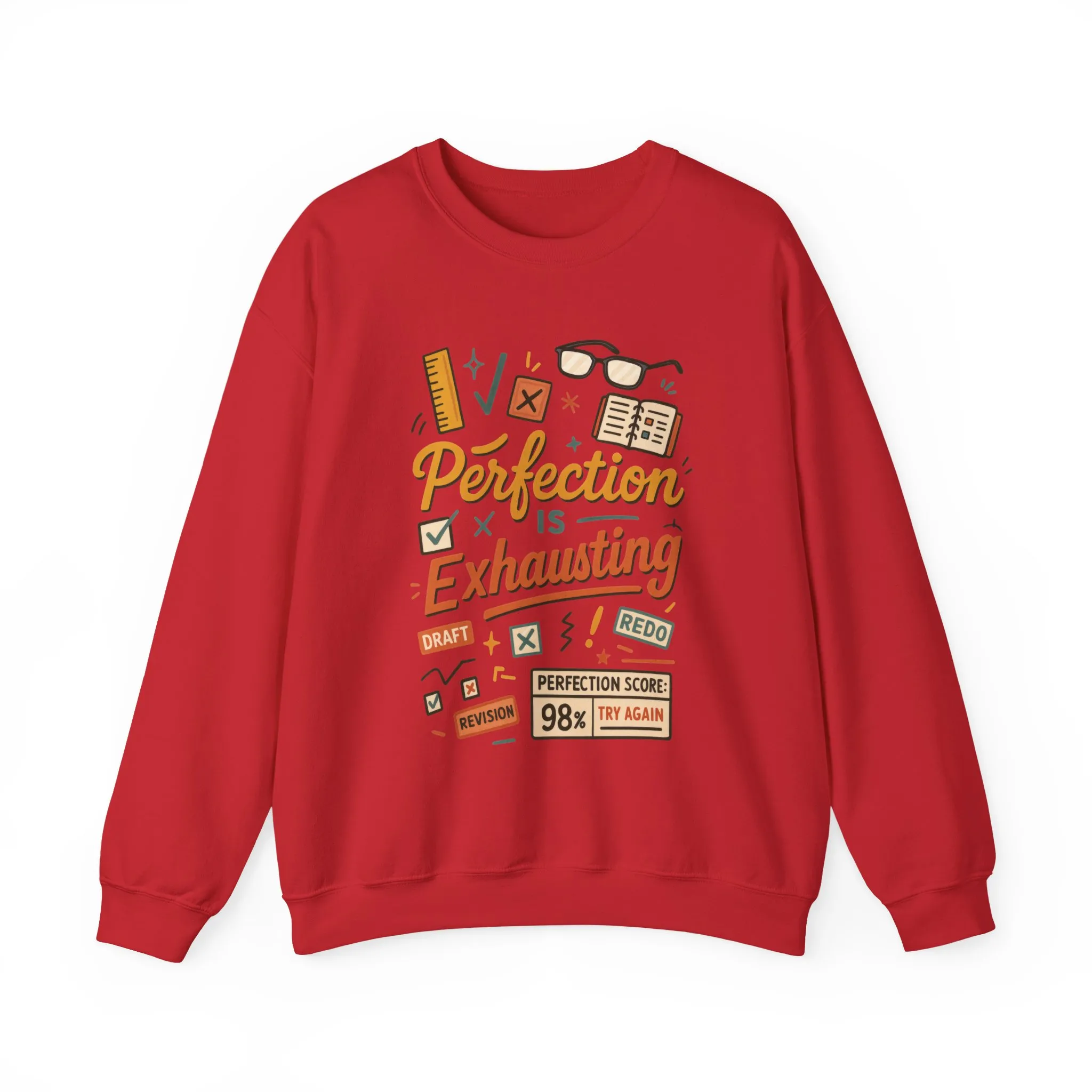 Exhausting Perfection Crewneck Sweatshirt, Funny Gift for Students, Cozy Unisex Sweater, Gift for Graduates, Motivational Apparel - Image 37