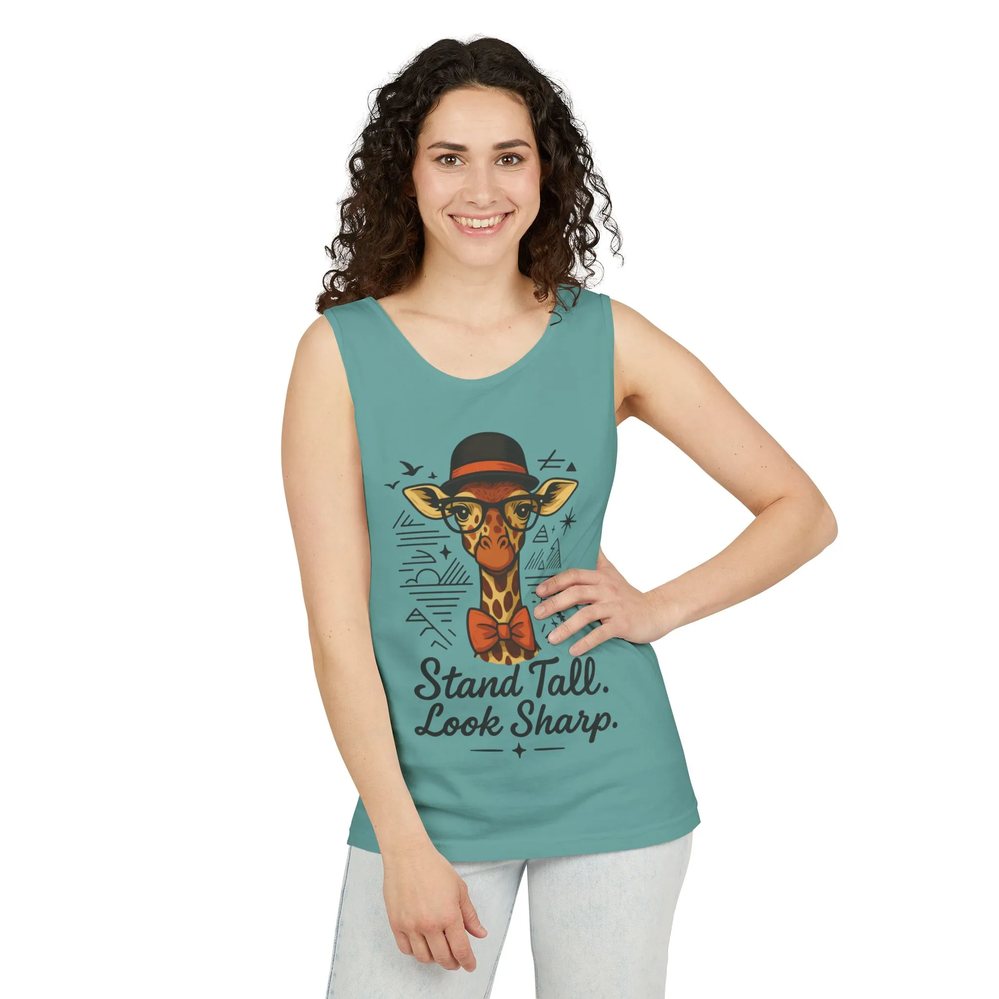 Giraffe Inspirational Tank Top, Stand Tall Look Sharp Shirt, Unisex Summer Apparel, Cute Animal Gift, Zoo Lover's Fashion - Image 12