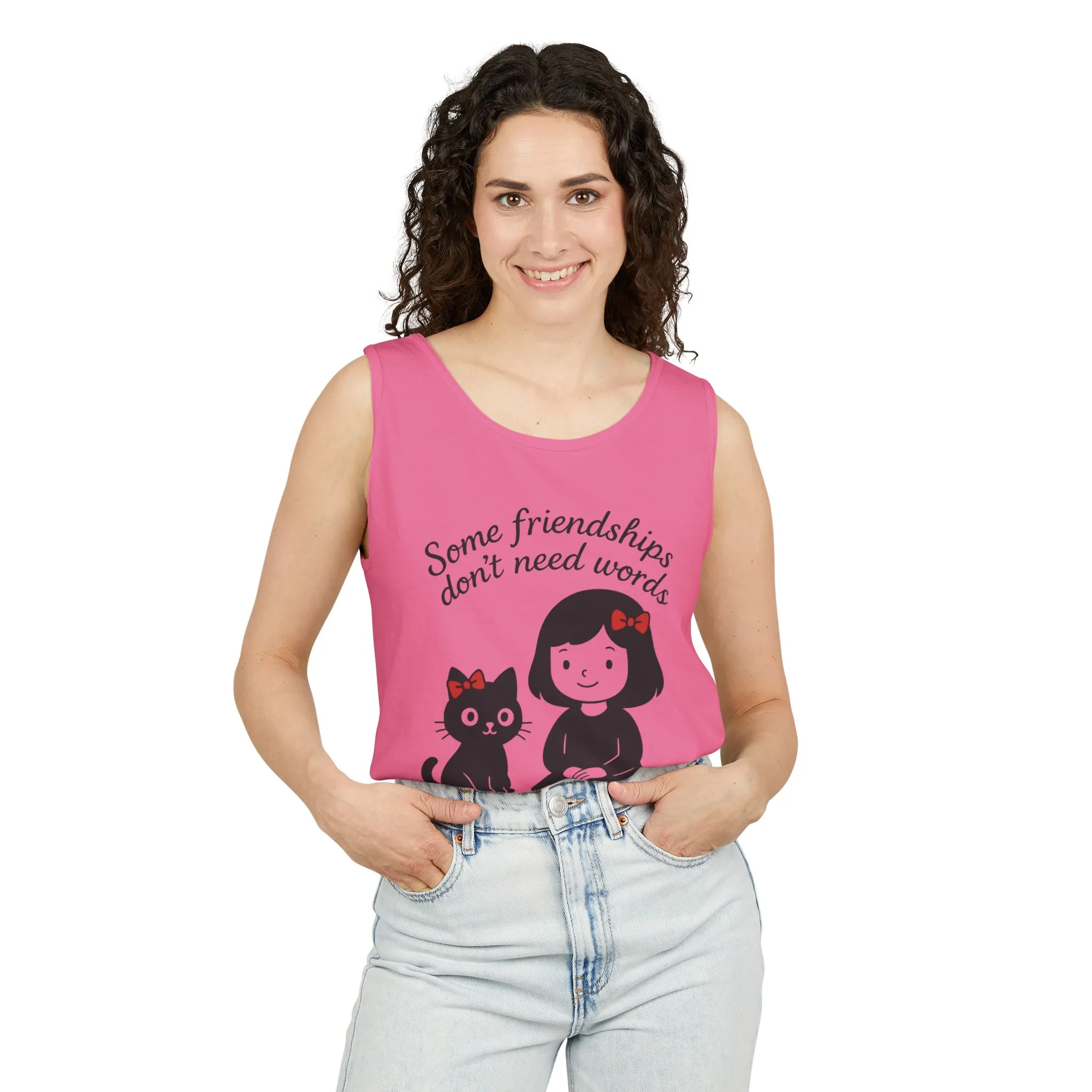 Friendship Tank Top, Cute Cat Lovers Gift, Womens Summer Apparel, Perfect for Casual Outings, Friendship Day, Cat Mom Tees - Image 29