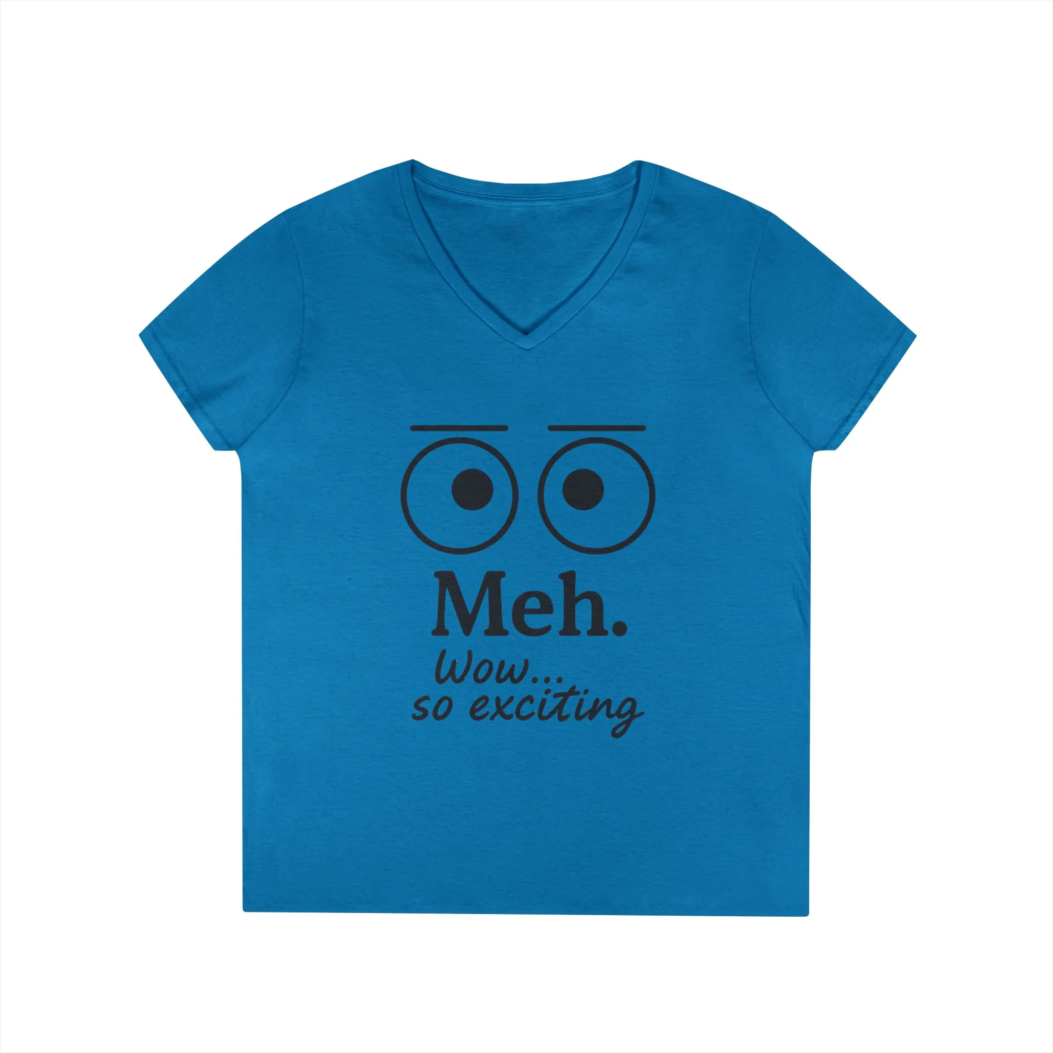 Funny Ladies' V-Neck T-Shirt - "Meh." Graphic, Casual Humor Tee, Gift for Her, Everyday Wear, Cute Top - Image 13