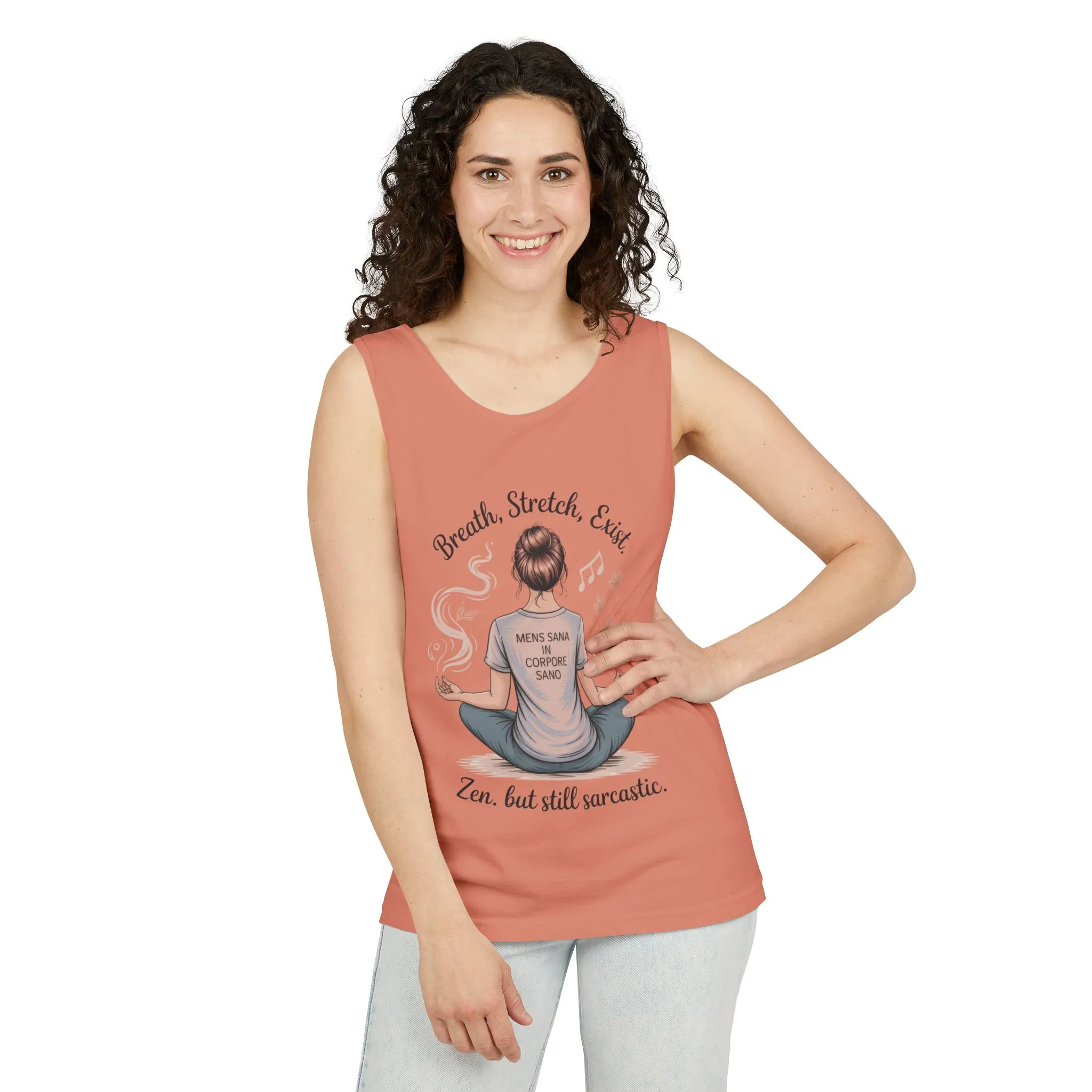 Zen Sarcastic Tank Top, Womens Meditation Shirt, Breath Stretch Exist Tee, Yoga Apparel, Gift for Mindfulness Lovers - Image 20