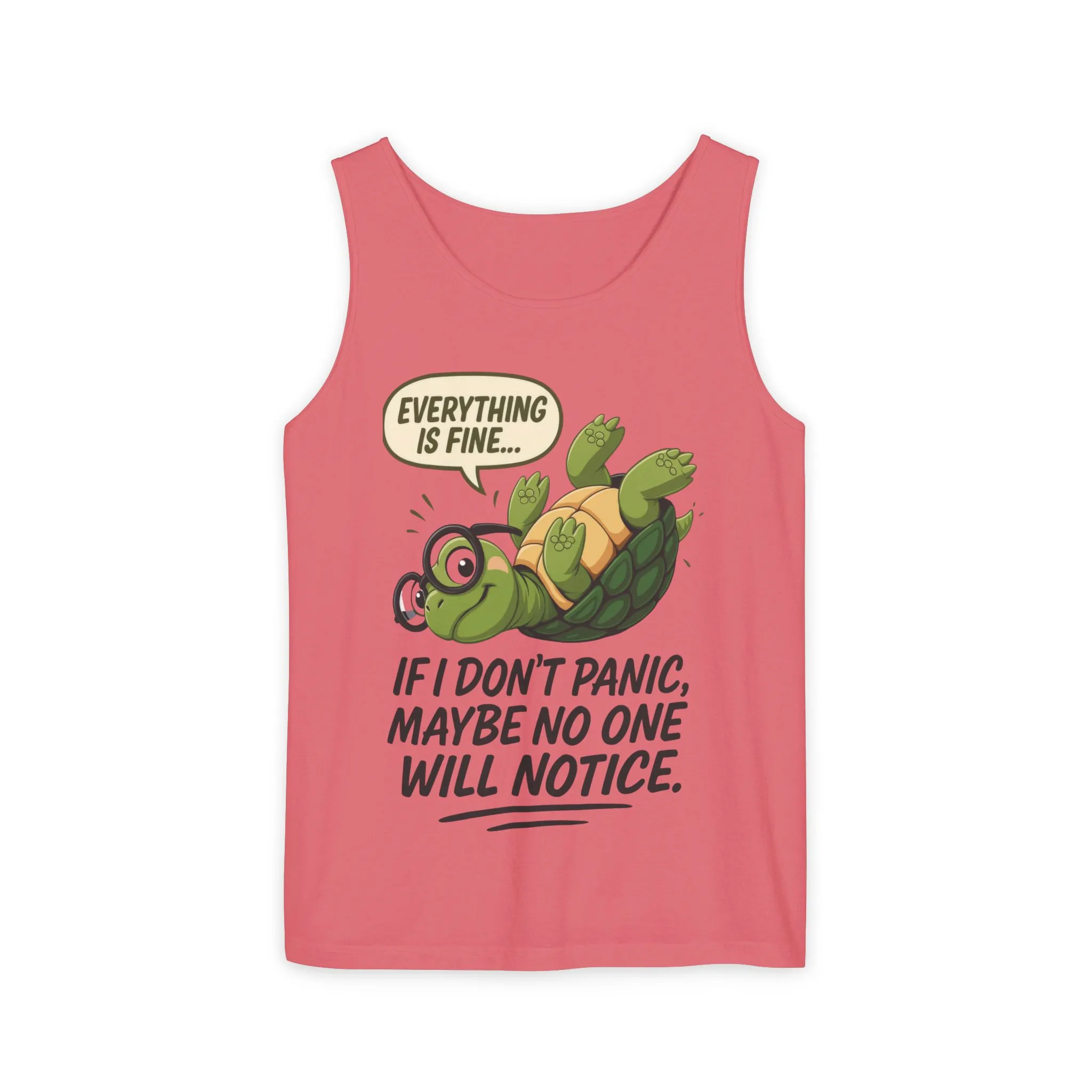 Funny Turtle Womens Tank Top, Everything is Fine, Womens Summer Apparel, Relaxed Fit, Pool Party, Beachwear, Humorous Gift - Image 19