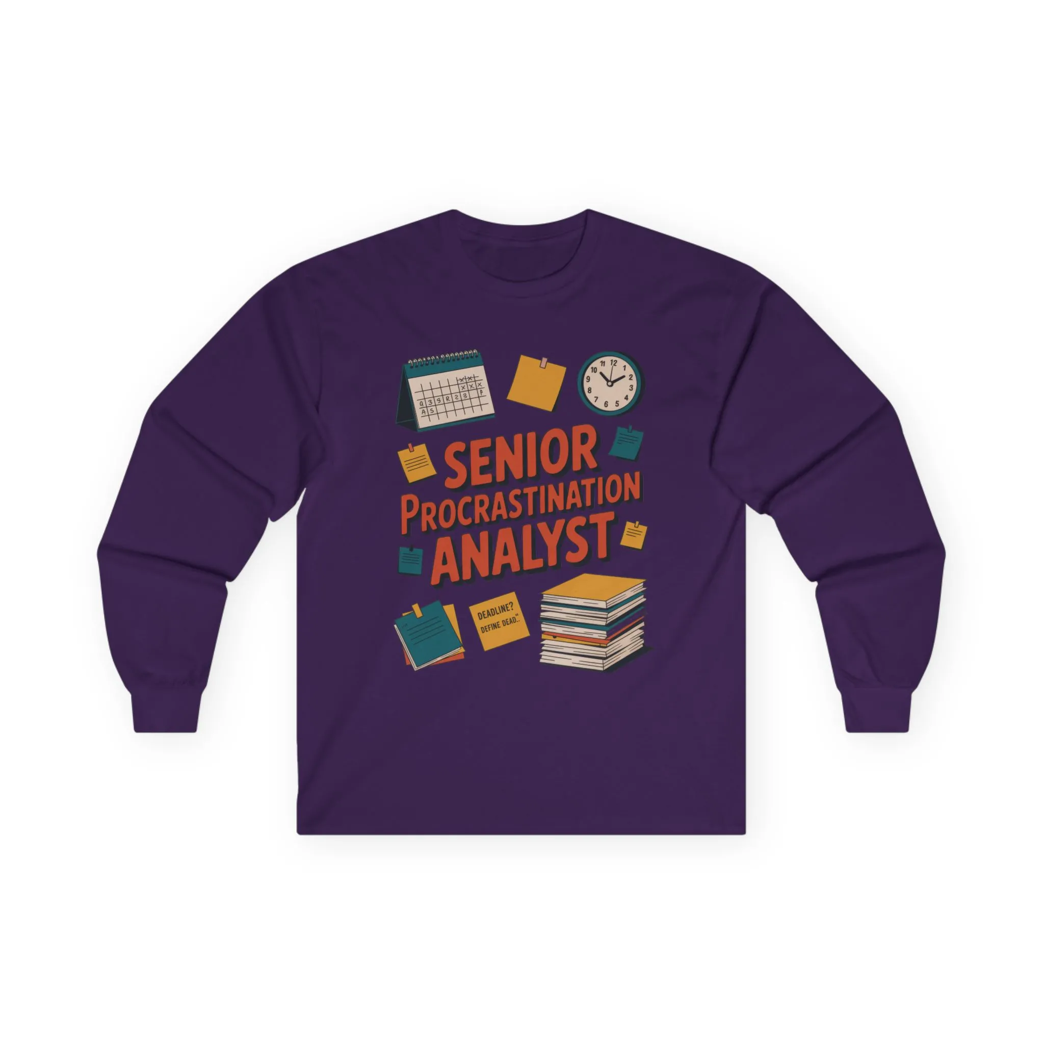 Senior Procrastination Analyst Long Sleeve Tee, Funny Work Shirt, Gift for Analysts, Office Humor Shirt, Meme Shirt, Motivation Apparel - Image 34