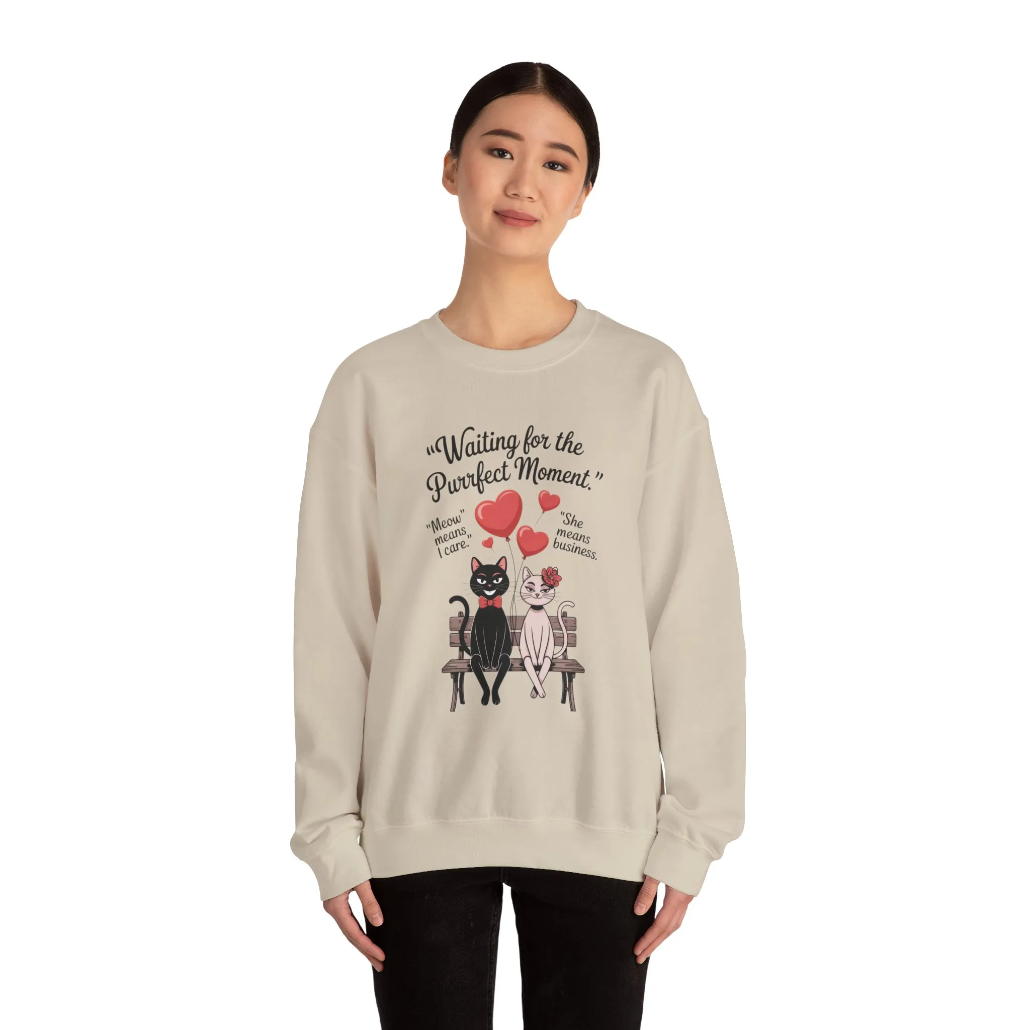 Cute Cat Lovers Womens Sweatshirt, Cozy Gift for Pet Owners, Perfect for Valentine's Day, Animal Lover Apparel, Relaxed Love Sweatshirt - Image 35