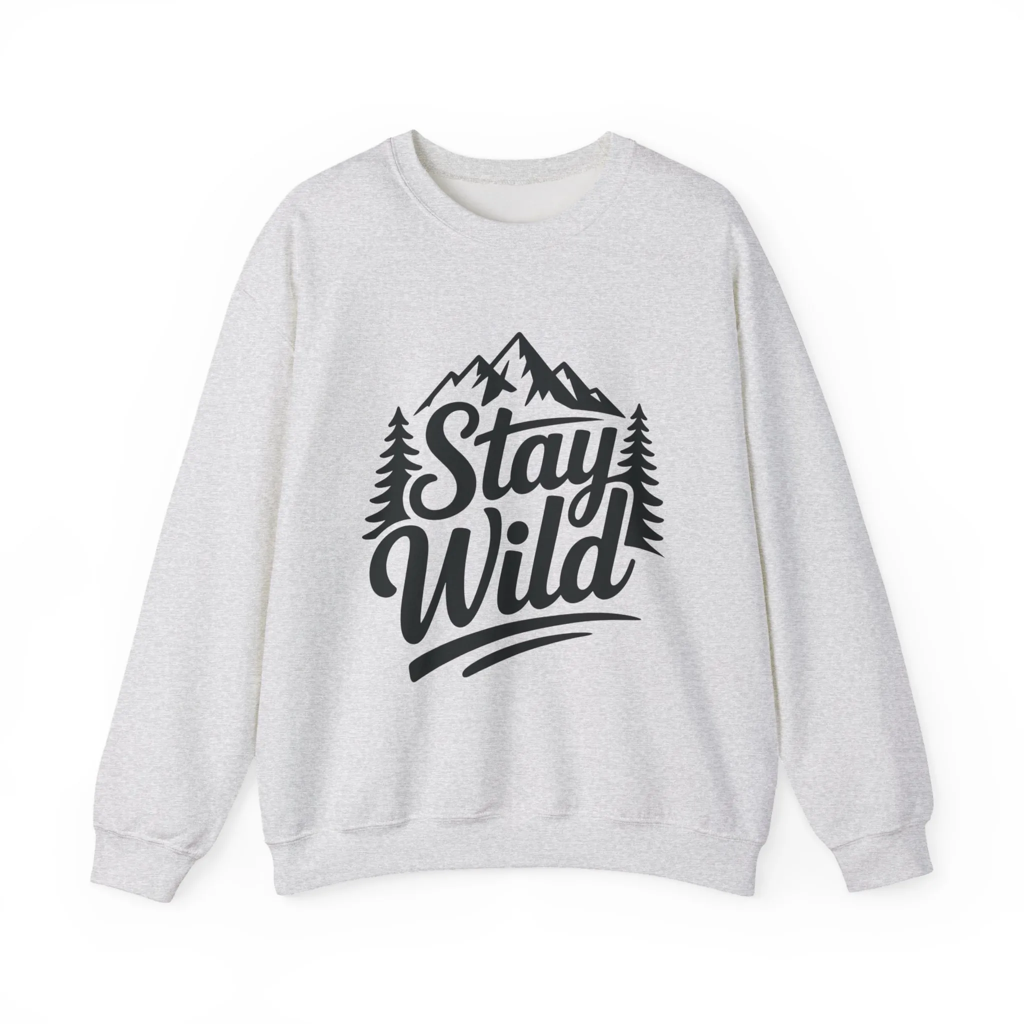 Stay Wild Unisex Crewneck Sweatshirt, Cozy Casual Wear for Adventurers, for Nature Lovers, Mountain Nature Unisex Crewneck Sweatshirt - Image 4