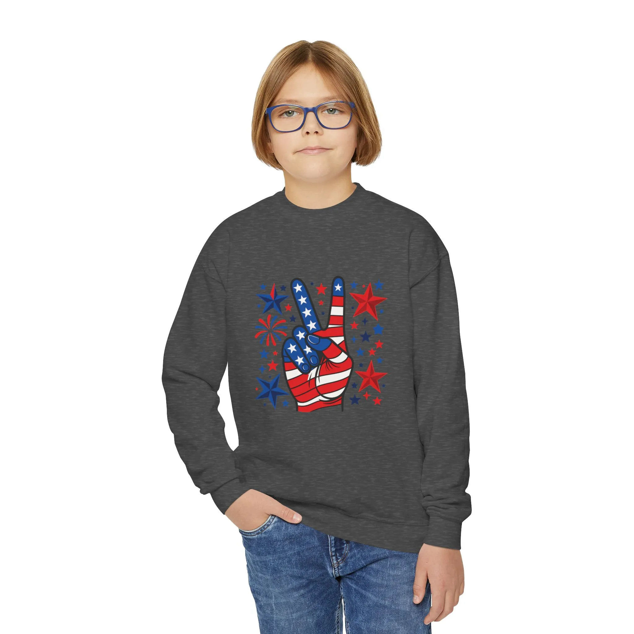 Patriotic Youth Crewneck Sweatshirt - Perfect for Independence Day, Camp, Summer Celebrations, School Spirit, and Everyday Comfort - Image 8