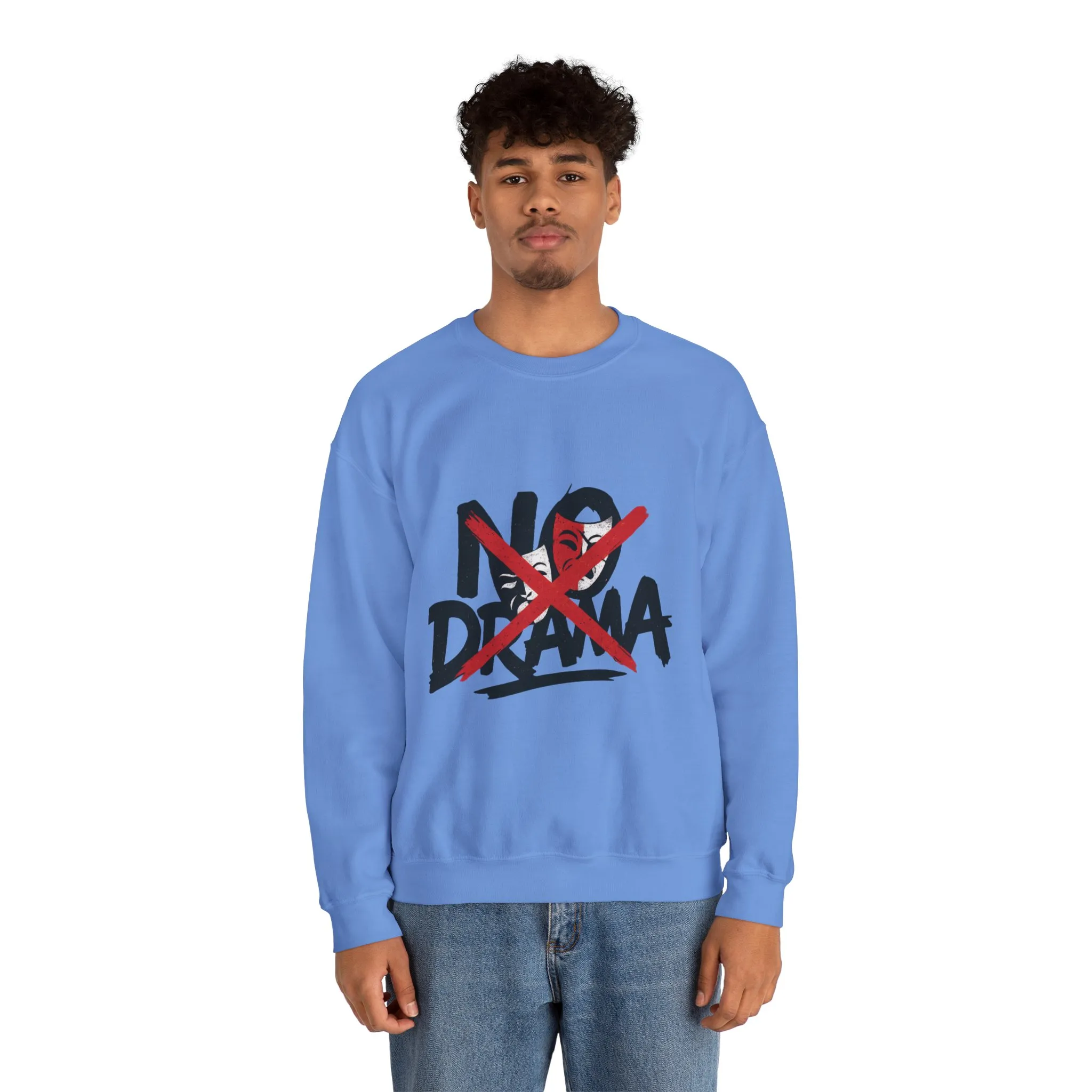 No Drama Mens Crewneck Sweatshirt, Casual Everyday Wear, Gift for Friends, Relaxed Vibes, Comfortable Fashion - Image 23