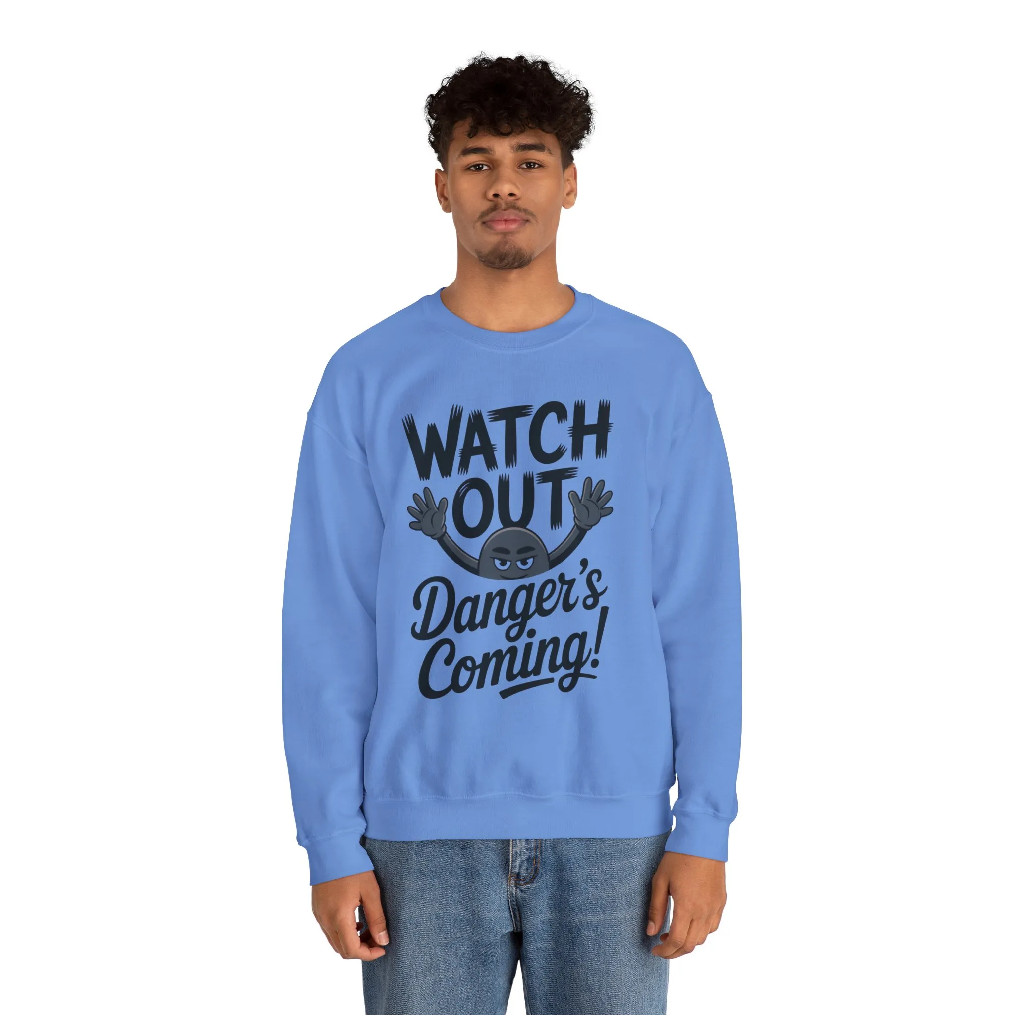 Mens Casual Crewneck Sweatshirt with Warning Message, Funny Gift for Friends, Cozy Layer for Everyone, Great for Halloween, Fall - Image 35