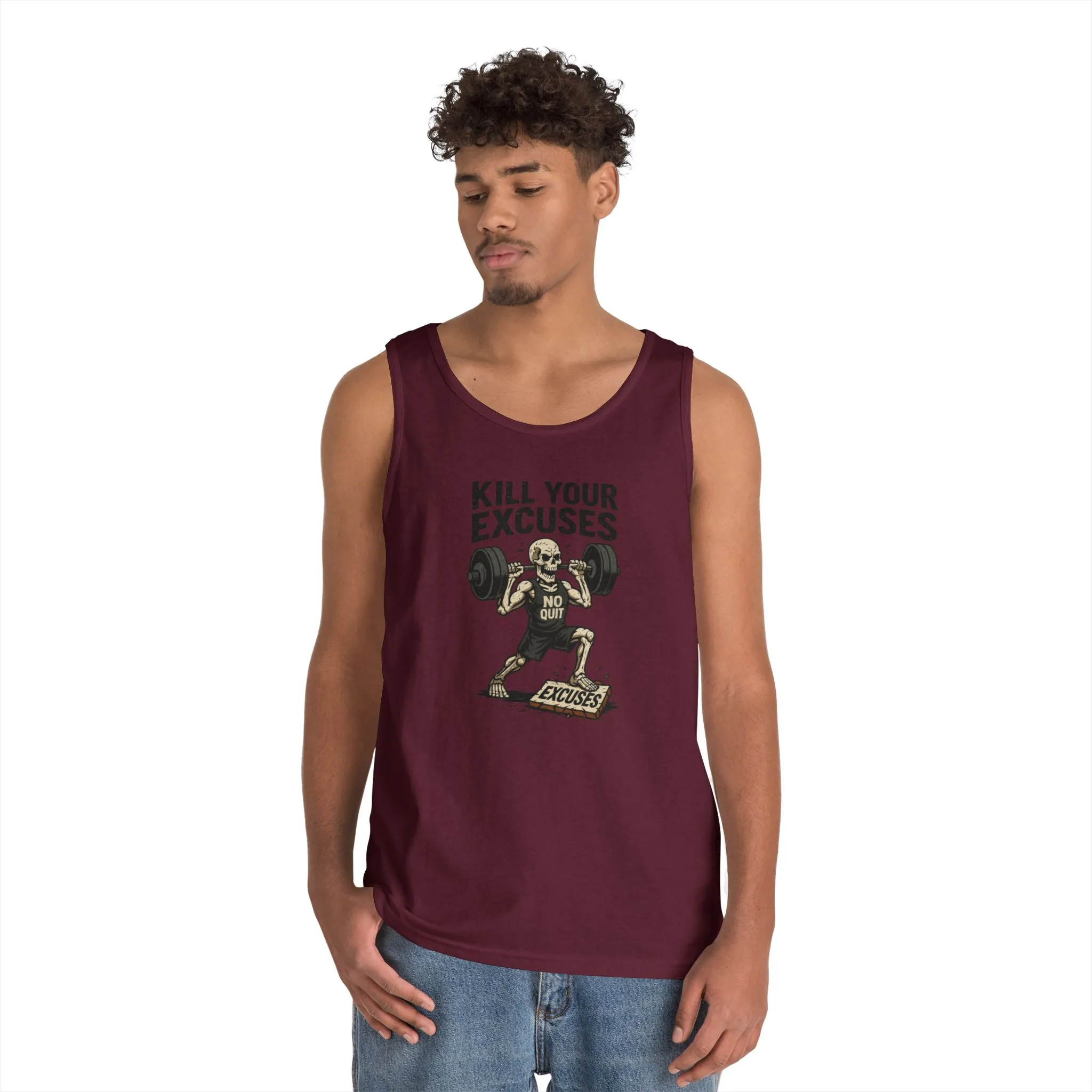 Mens Gym Tank Top, Funny Skeleton Workout Tank, No Quit Fitness Shirt, Motivational Exercise Tee for Gym Lovers, Fitness Gifts - Image 9