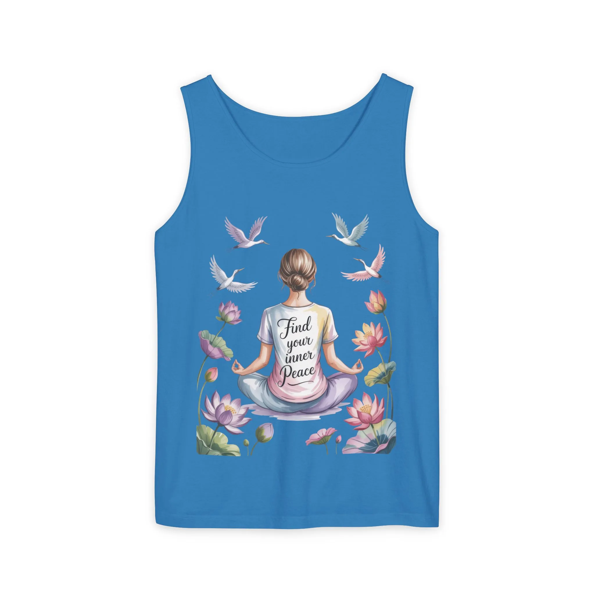 Meditation Floral Womens Tank Top, Find Your Inner Peace, Yoga Apparel, Gift for Mindfulness, Summer Relaxed Wear - Image 40