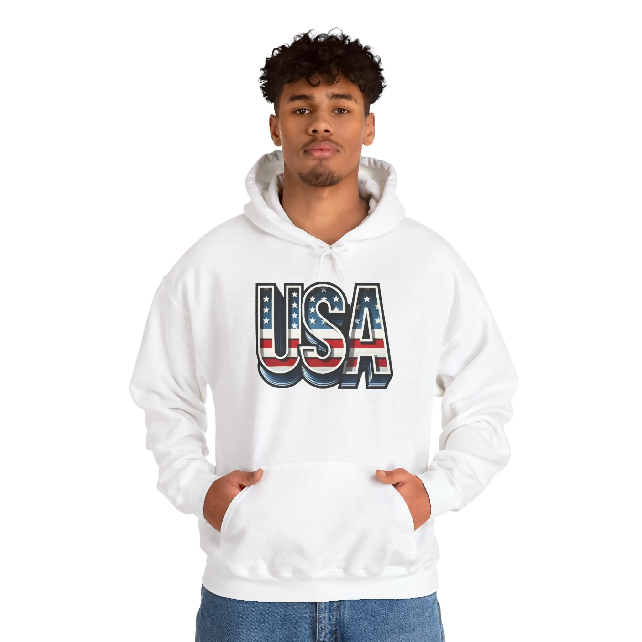 USA Flag Unisex Hoodie, Patriotic Sweatshirt, Independence Day Gift, American Pride Apparel, Casual Layering - Image 9