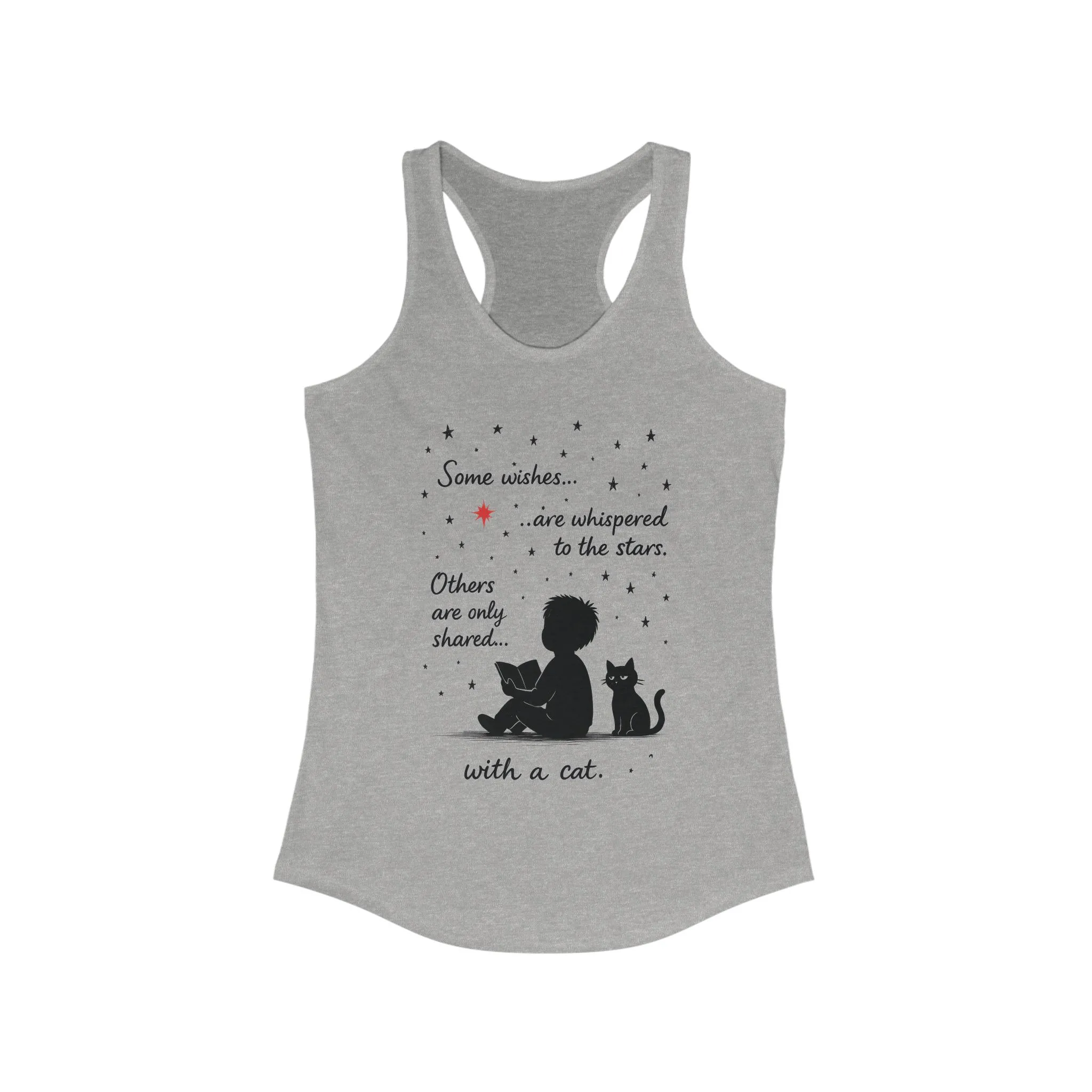 Whimsical Cat Themed Women's Racerback Tank - Perfect for Cat Lovers, Birthday Gifts, Casual Wear, Cozy Nights, Star Gazing Events - Image 7
