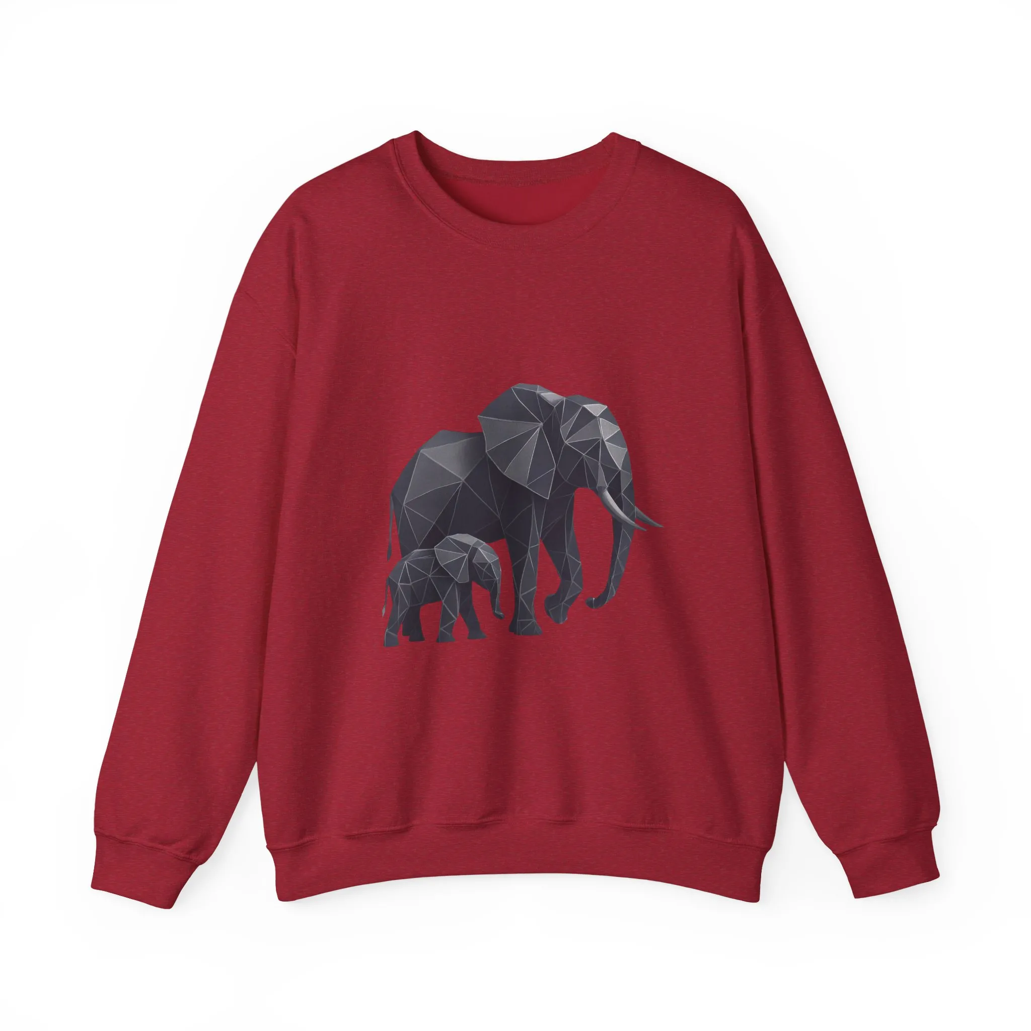 Geometric Elephant Sweatshirt, Cozy Unisex Crewneck, Animal Lover Gift, Nature Inspired Apparel, Eco-Friendly Fashion, Gift for Her - Image 2