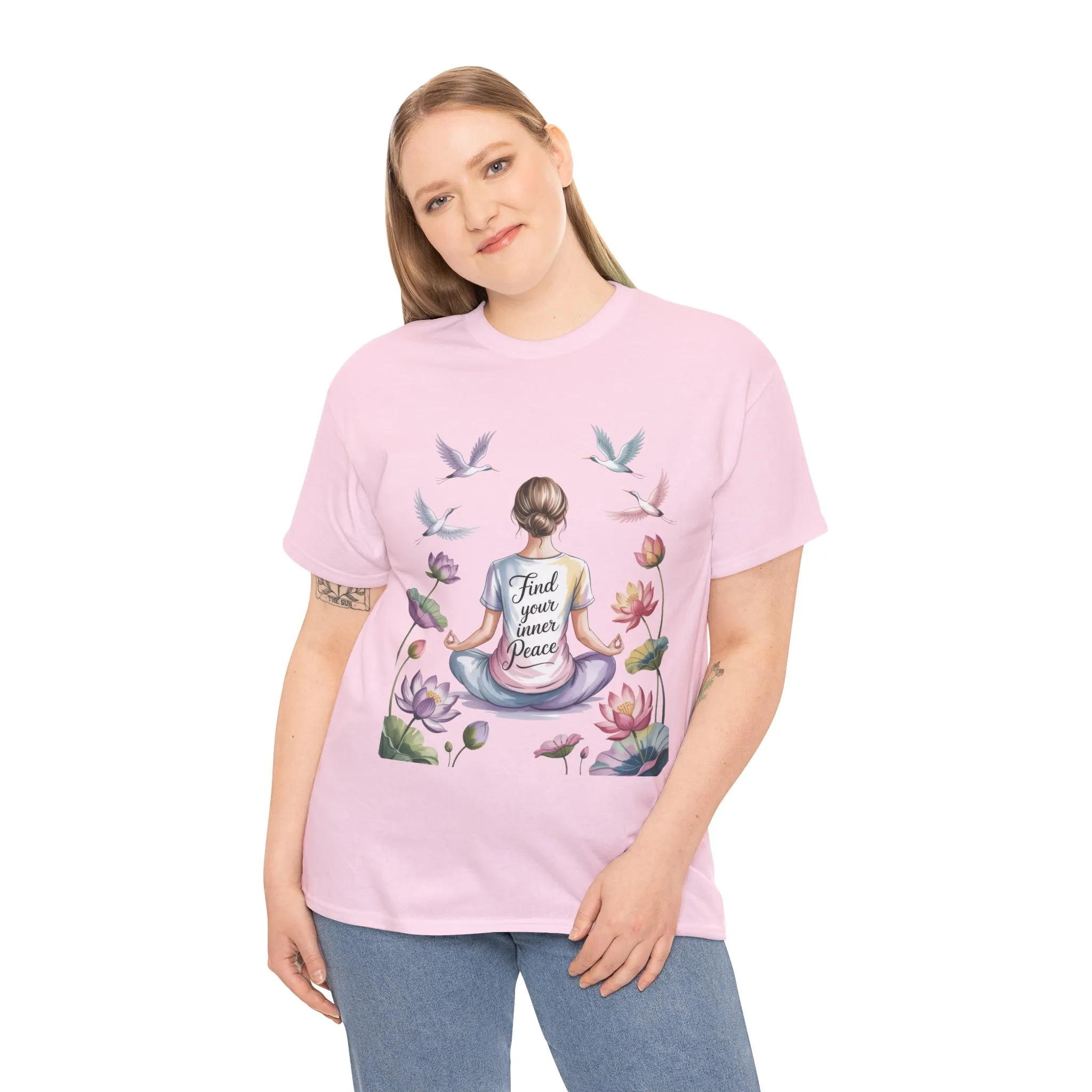 Find Your Inner Peace Womens Heavy Cotton Tee, Motivational Shirt, Meditation Apparel, Relaxation Gift, Casual Wear, Mindfulness Tee - Image 27