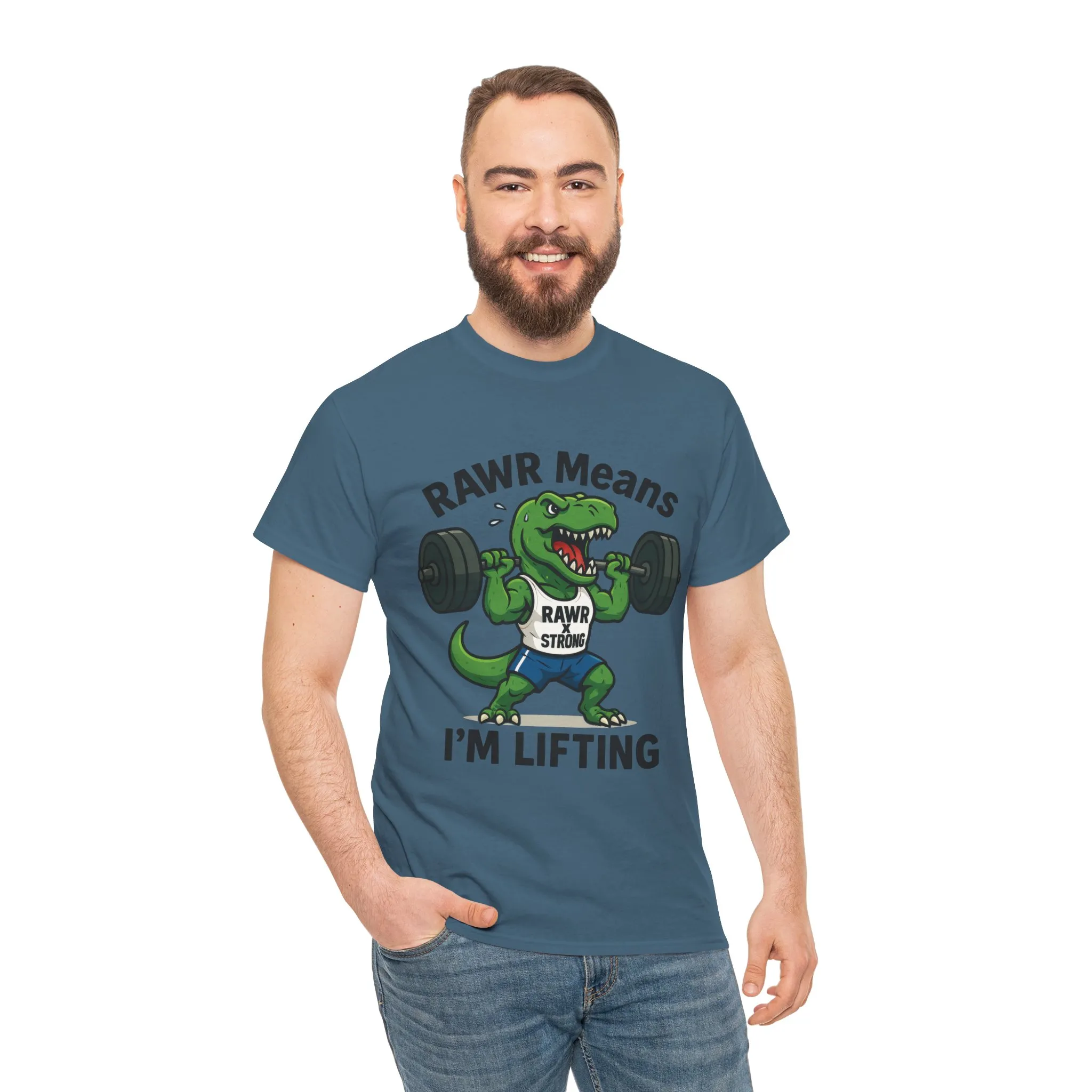 RAWR Gym Shirt for Men, Funny Dinosaur Lifting Tee, Workout Dino Fitness Gift, Barbell Humor Shirt, Motivational T-Shirt, Activewear - Image 21