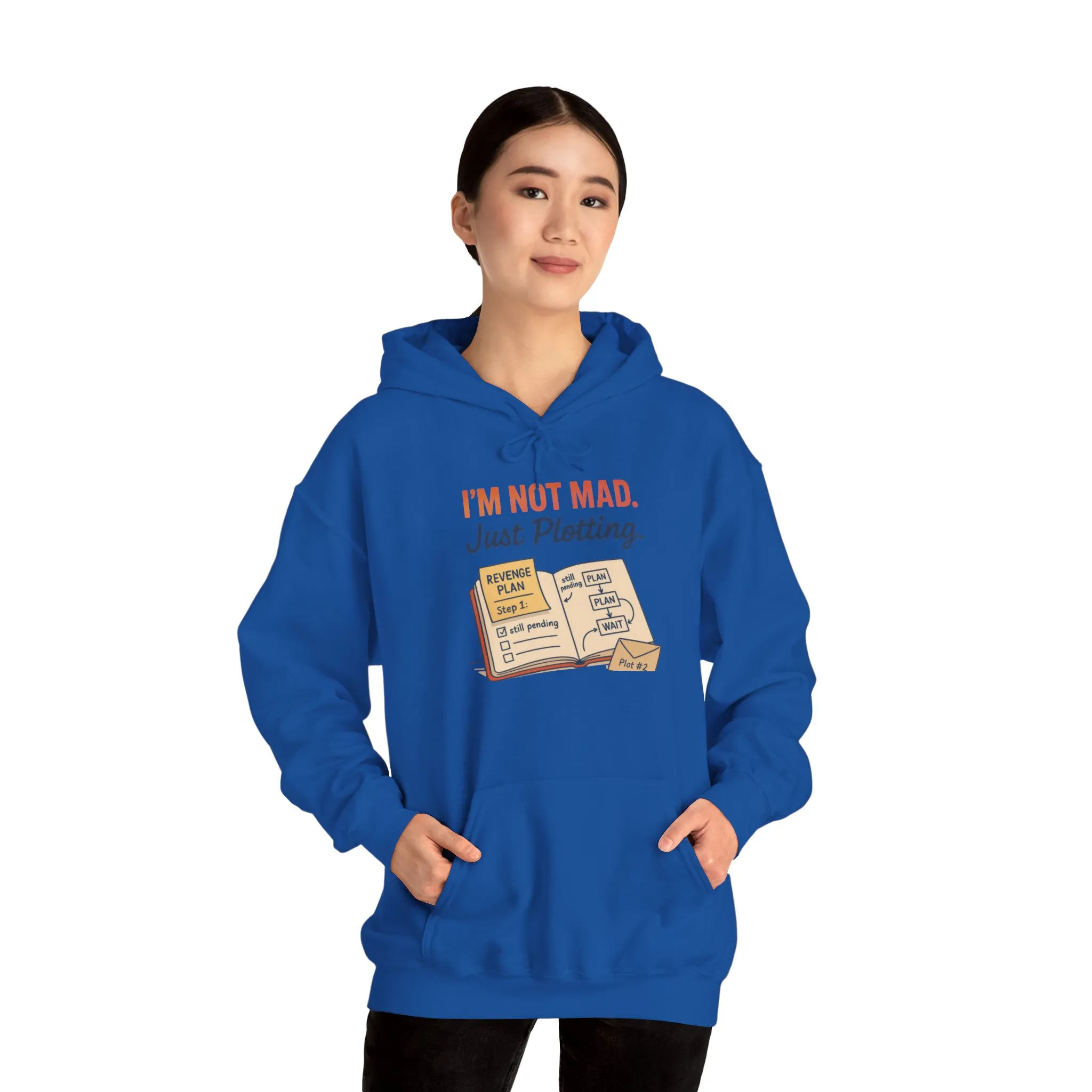 Sarcastic Womens Hoodie, Im Not Mad Just Plotting, Funny Passive Aggressive Sweatshirt Gift, Plotting Humor Hooded Womens Sweatshirt - Image 17