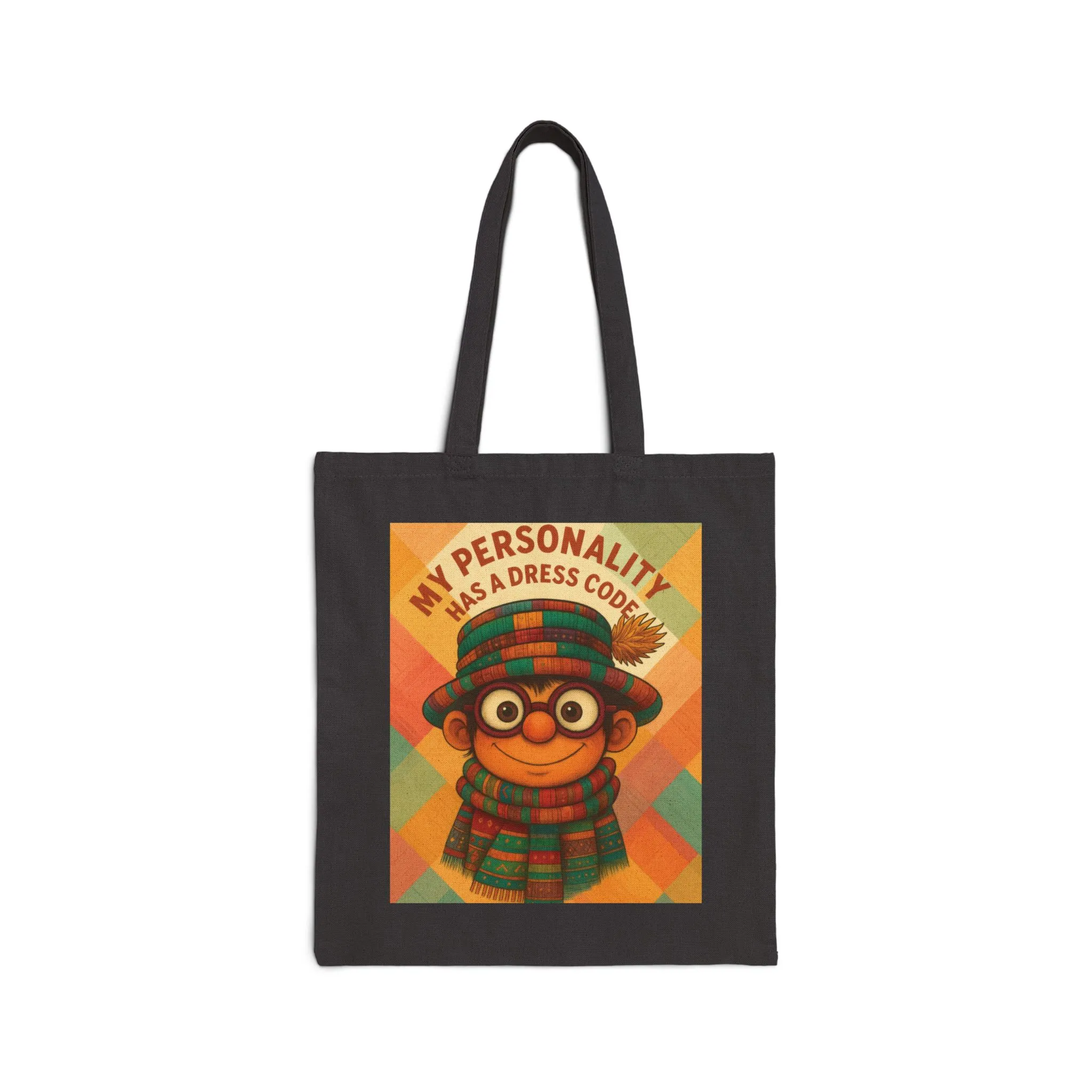 My Personality Has a Dress Code Tote Bag, Colorful Boho Character Cotton Canvas Bag, Funny Quote Gift, Quirky Fashion Illustration Shopper - Image 8