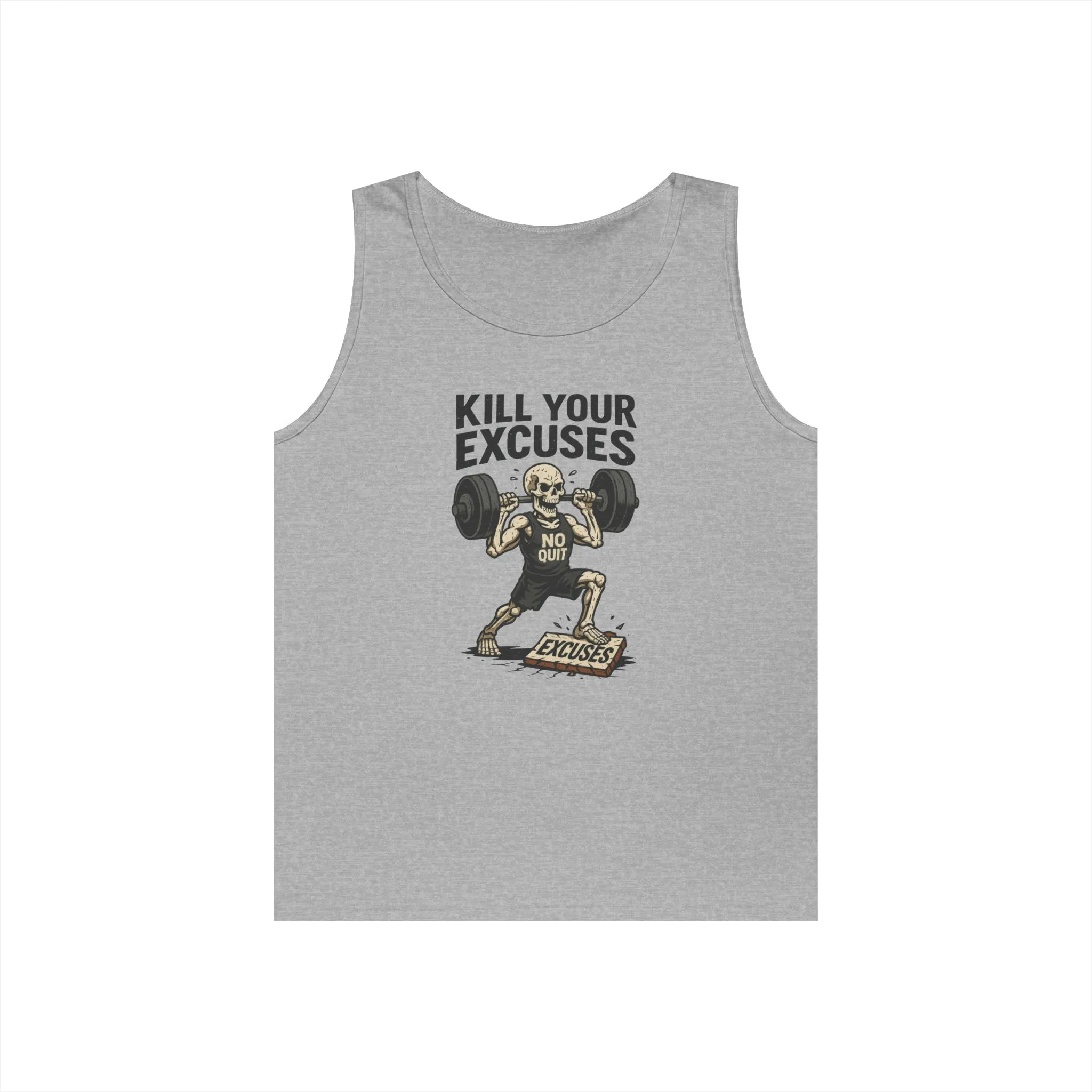 Mens Gym Tank Top, Funny Skeleton Workout Tank, No Quit Fitness Shirt, Motivational Exercise Tee for Gym Lovers, Fitness Gifts - Image 2