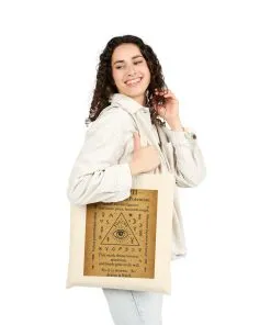 Sigil of Focus and Power Tote Bag, Mystic Eye in Triangle, Attention Drawing Symbol, Witchy Canvas Bag, Occult Gaze Charm