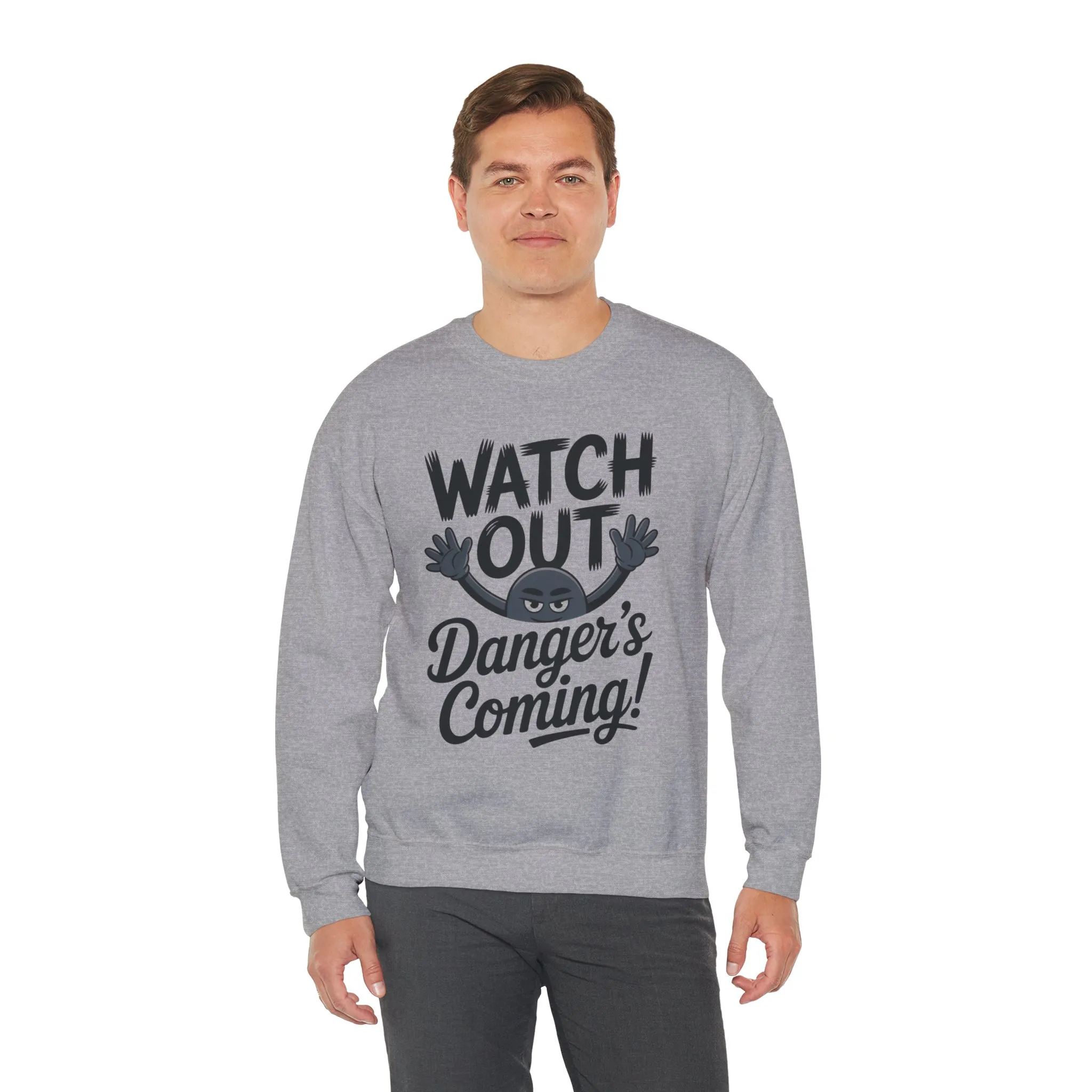 Mens Casual Crewneck Sweatshirt with Warning Message, Funny Gift for Friends, Cozy Layer for Everyone, Great for Halloween, Fall - Image 12