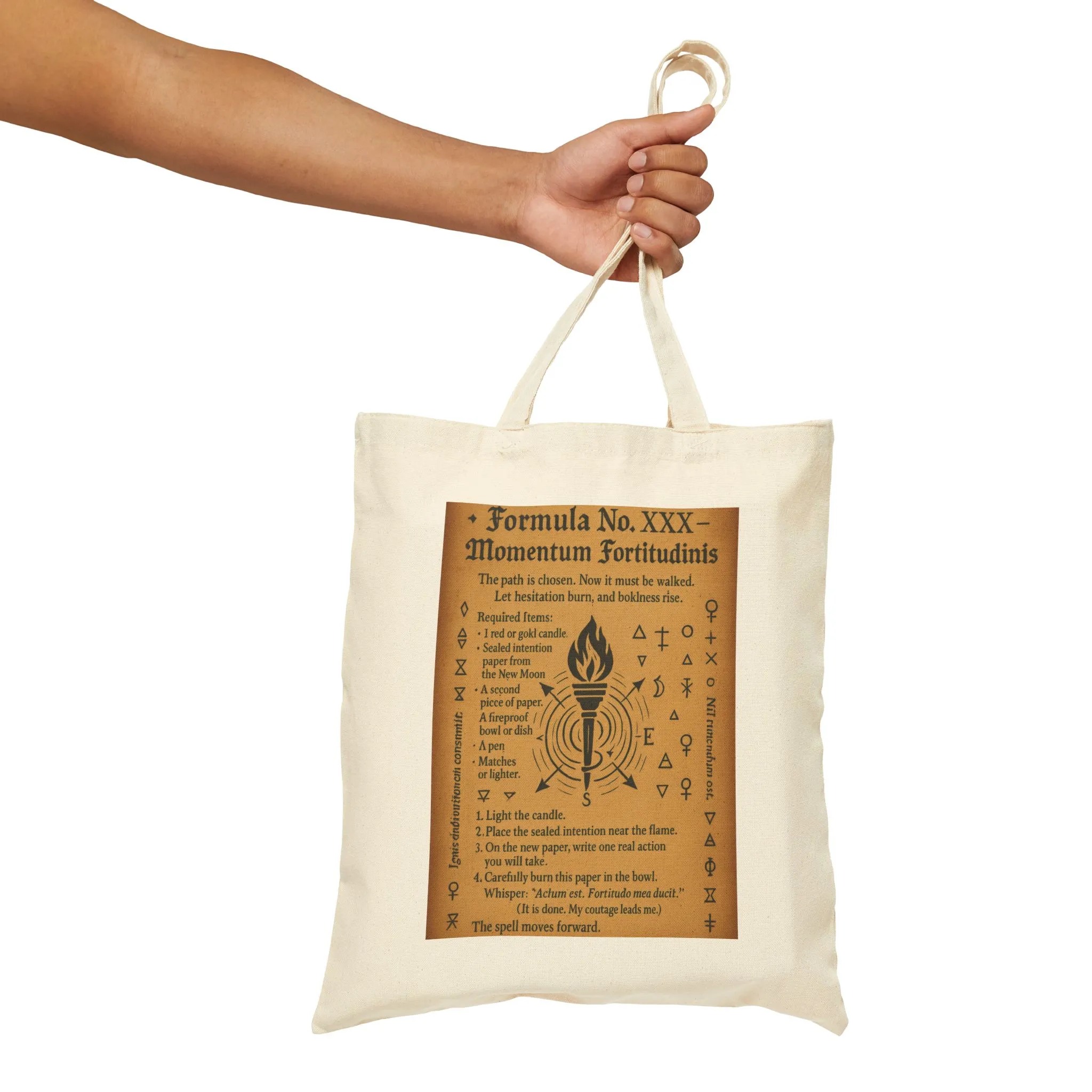 First Quarter Moon Spell, Momentum Ritual Grimoire Page, Witchy Lunar Art Bag, Gift for Witchy Vibes, Astrology Lover Gift - Image 4