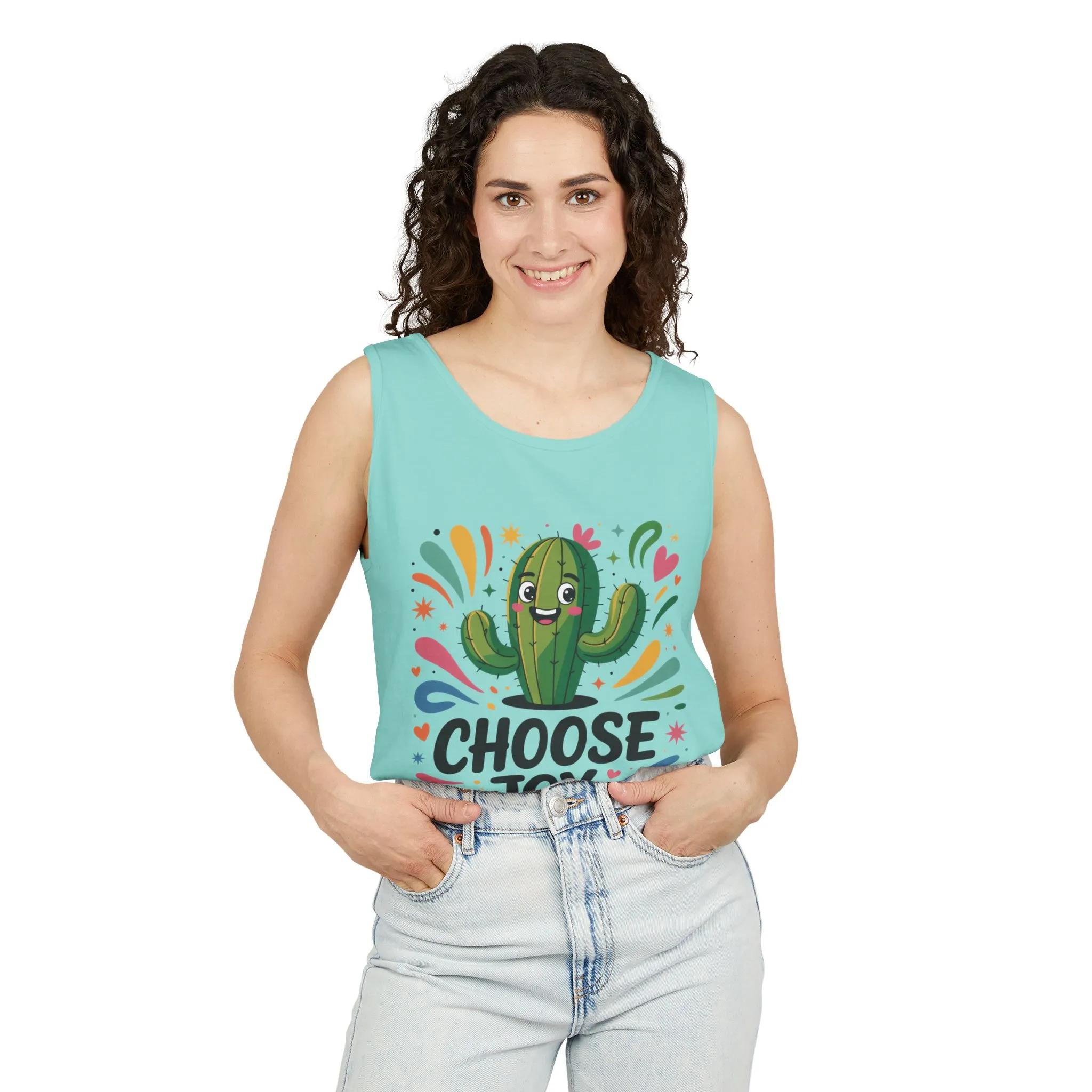 Joyful Cactus Womens Tank Top, Choose Joy Always, Summer Tank, Casual Wear, Gift for Friends, Trendy Top, Vacation Outfit - Image 14